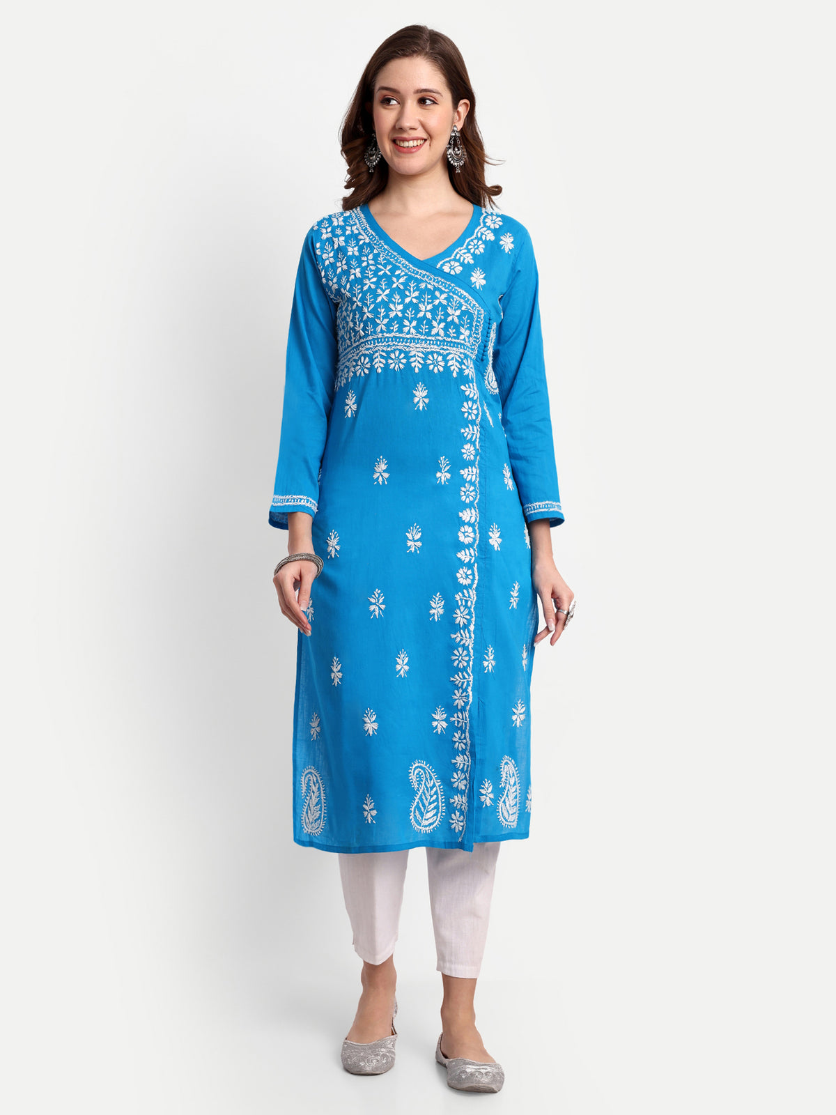 Chikankari Hand Embroidered  Kurta  Cotton