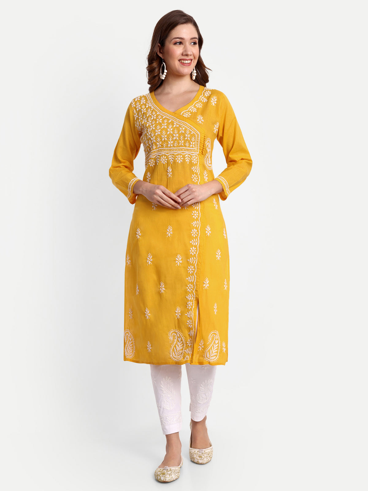 Chikankari Hand Embroidered  Kurta  Cotton