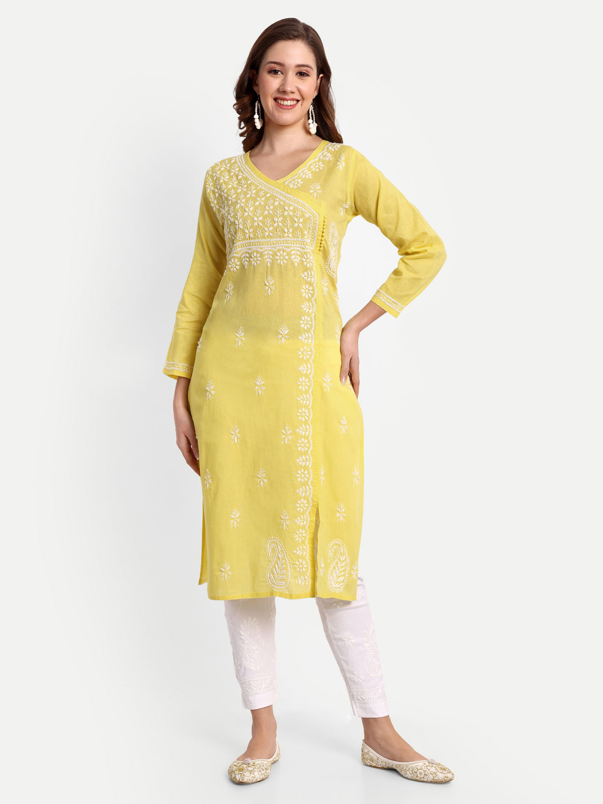 Chikankari Hand Embroidered  Kurta  Cotton