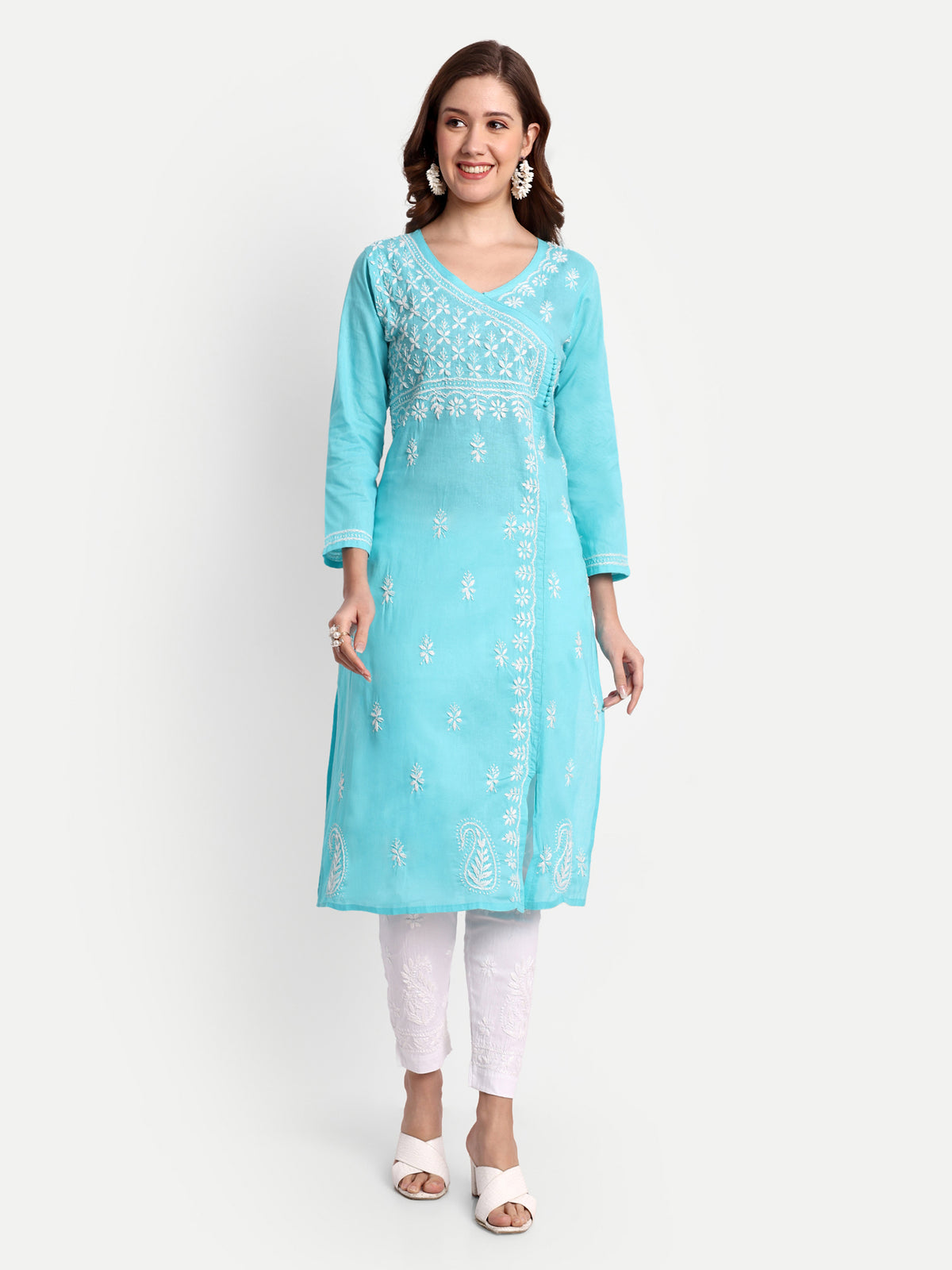 Chikankari Hand Embroidered  Kurta  Cotton