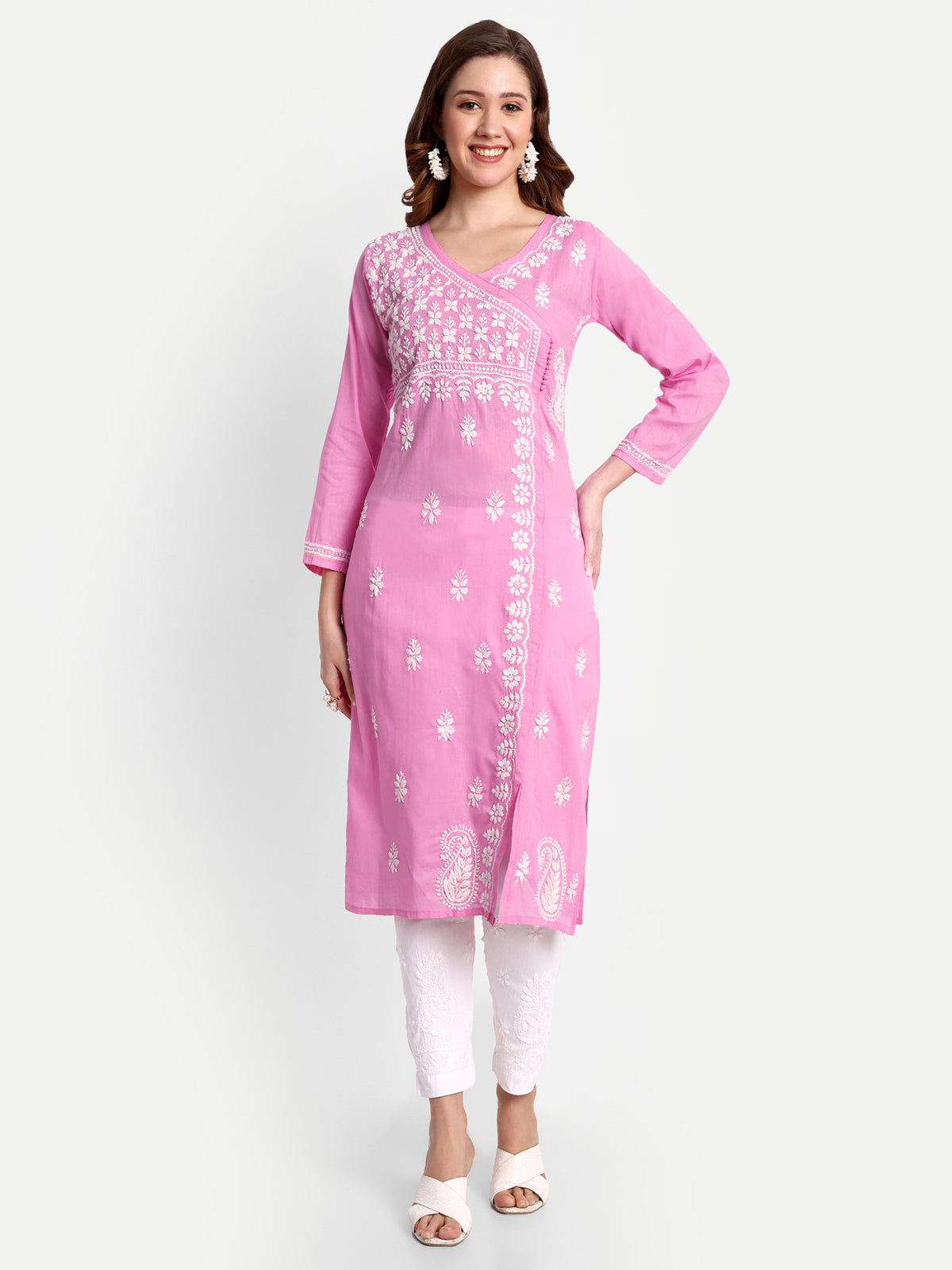 Chikankari Hand Embroidered  Kurta  Cotton