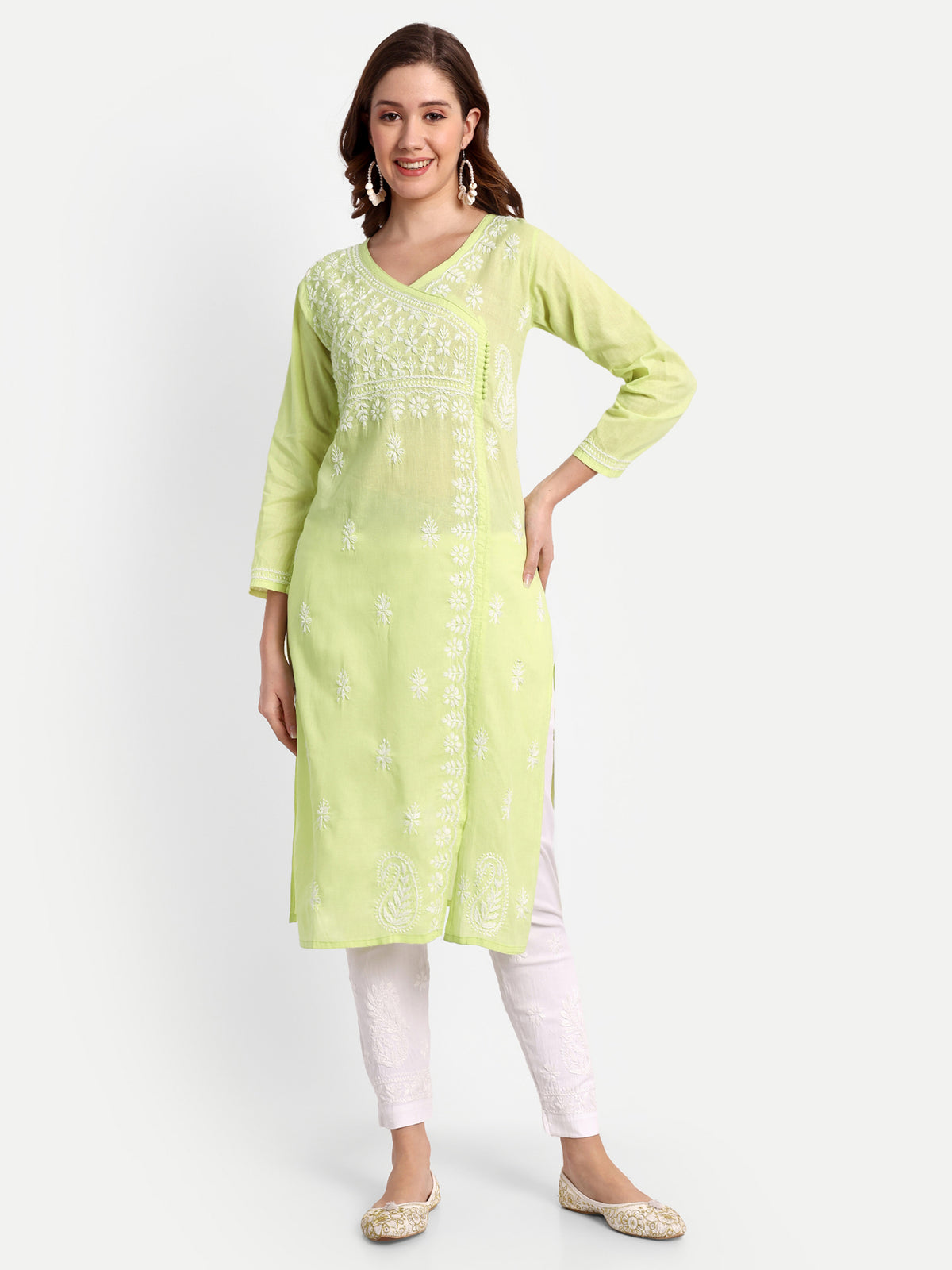 Chikankari Hand Embroidered  Kurta  Cotton