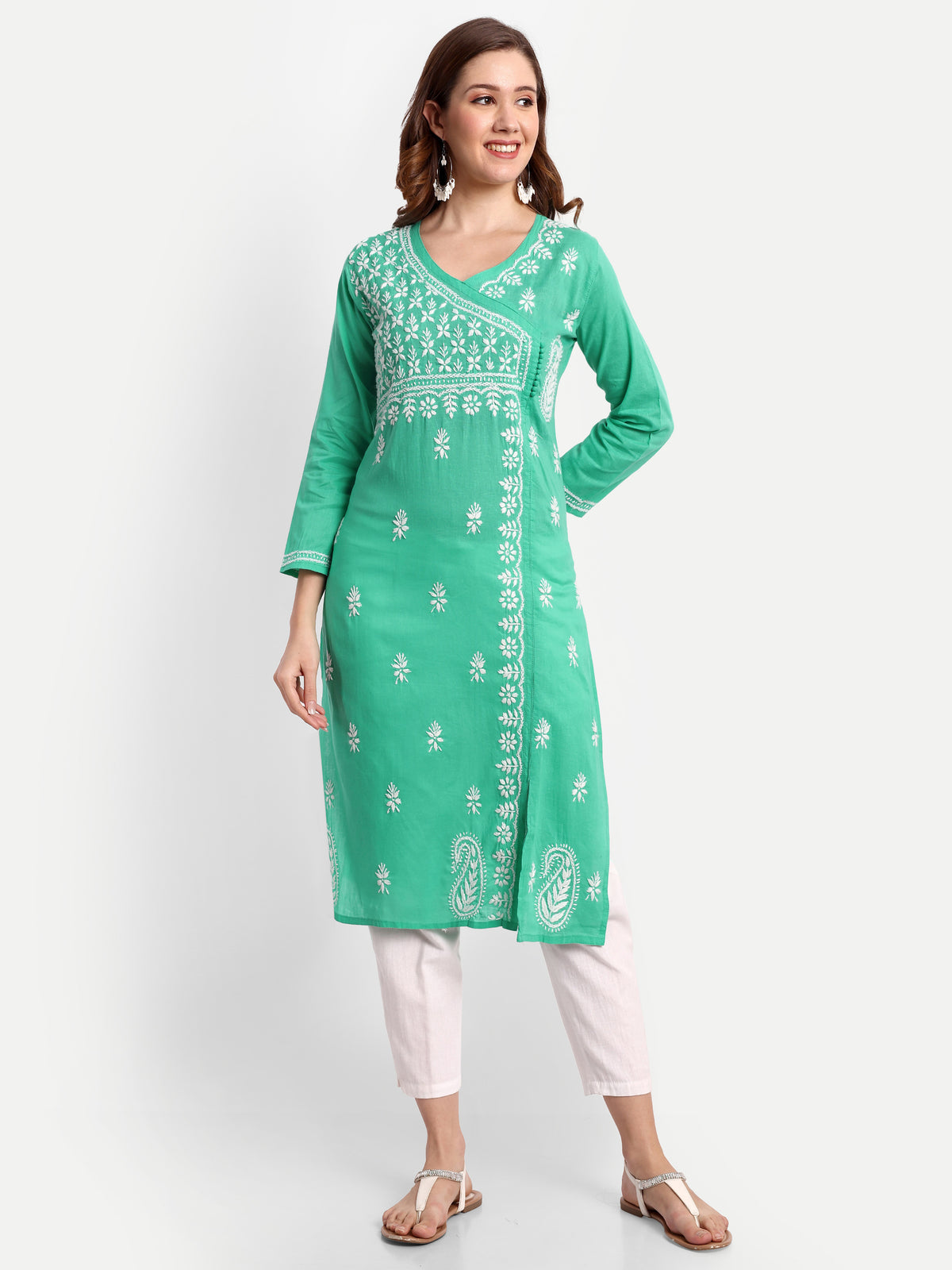 Chikankari Hand Embroidered  Kurta  Cotton