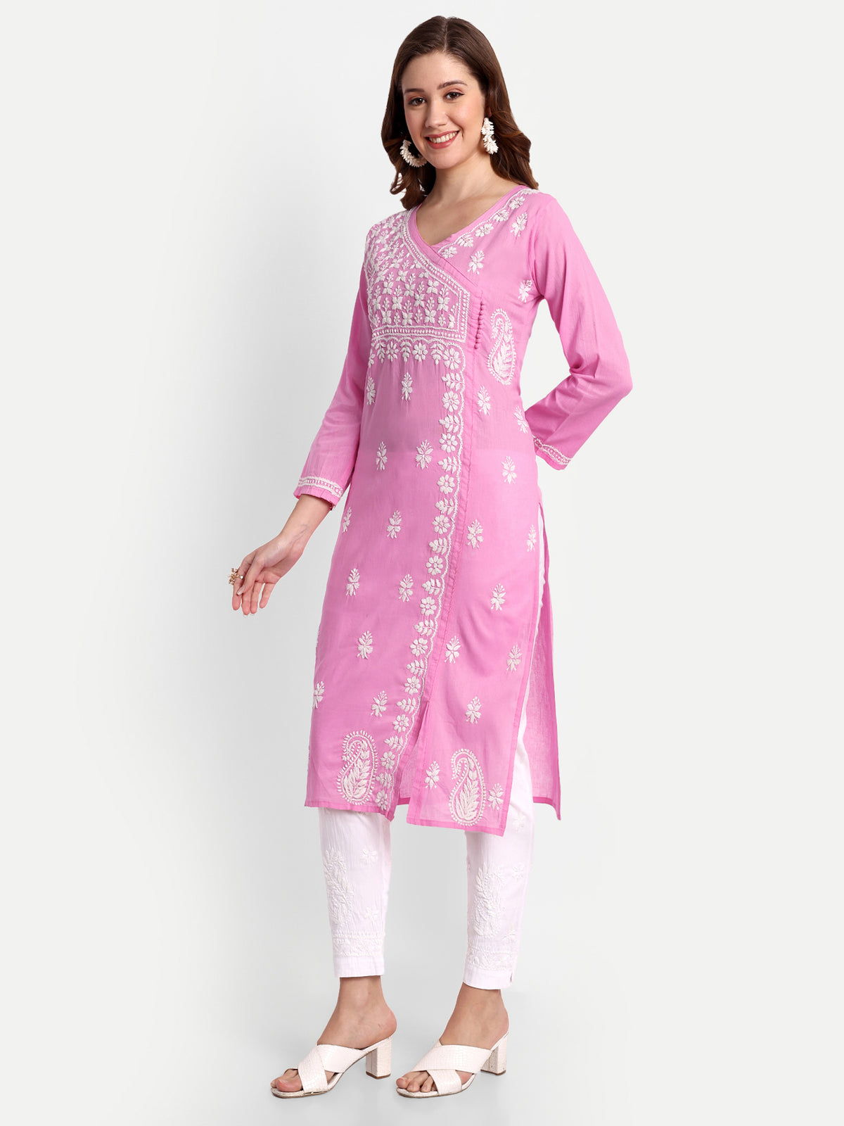 Chikankari Hand Embroidered  Kurta  Cotton