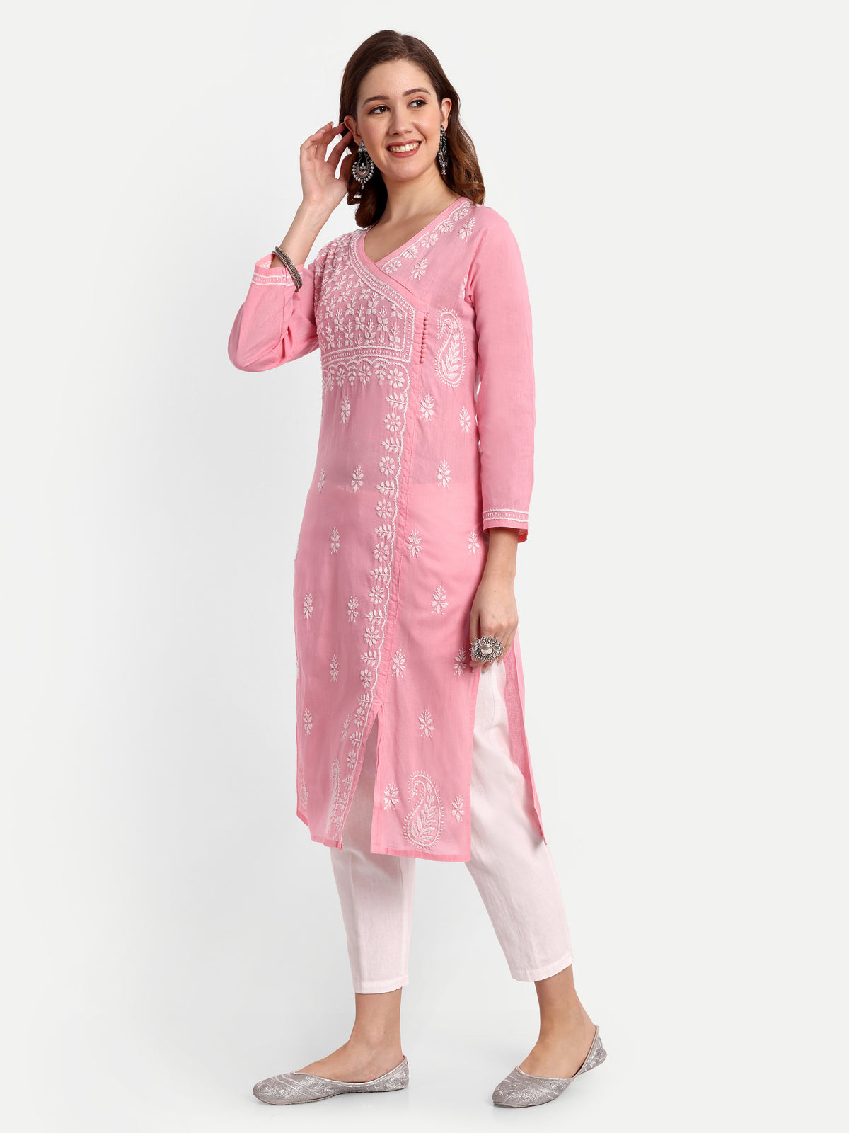 Chikankari Hand Embroidered  Kurta  Cotton