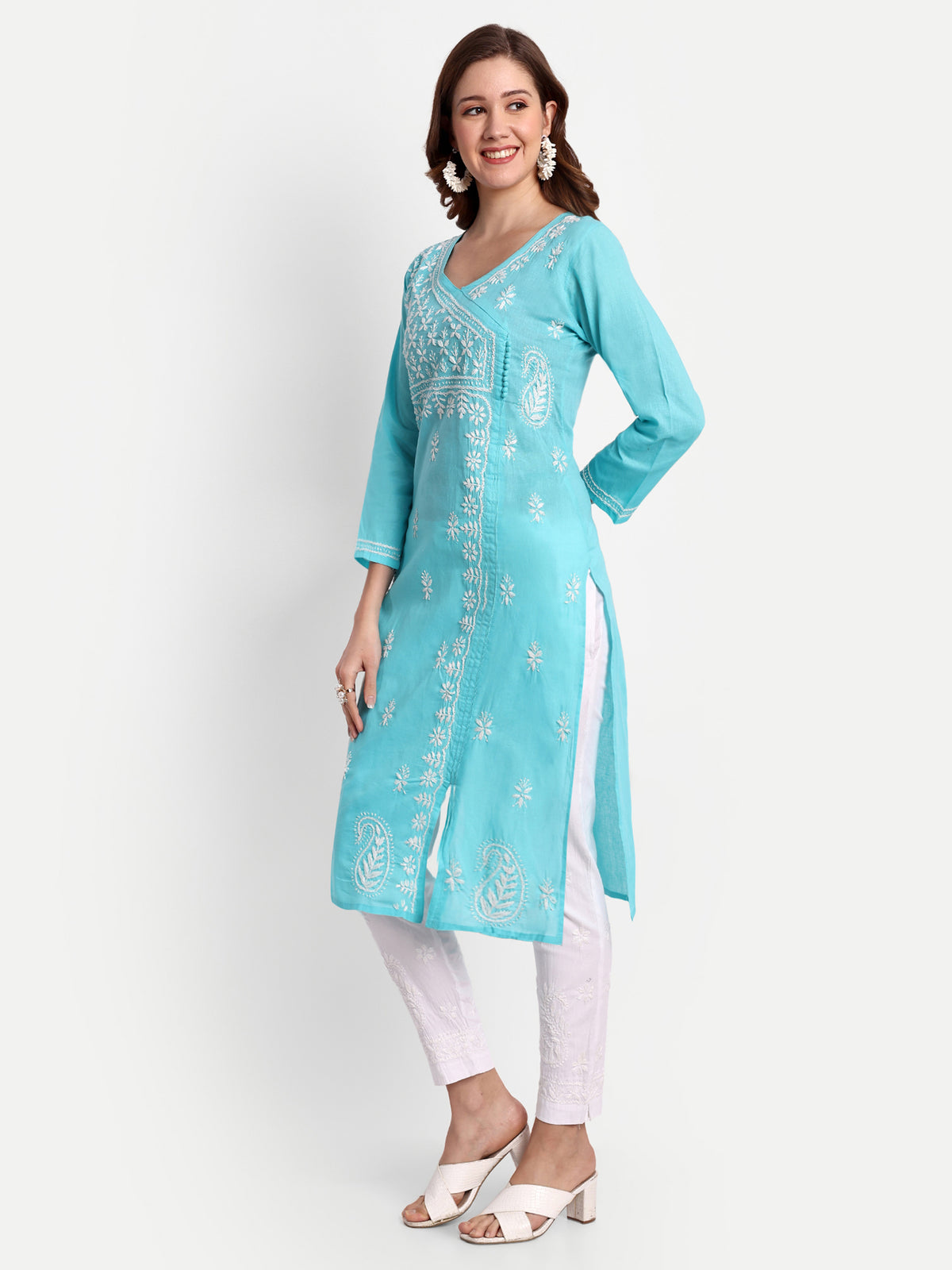 Chikankari Hand Embroidered  Kurta  Cotton