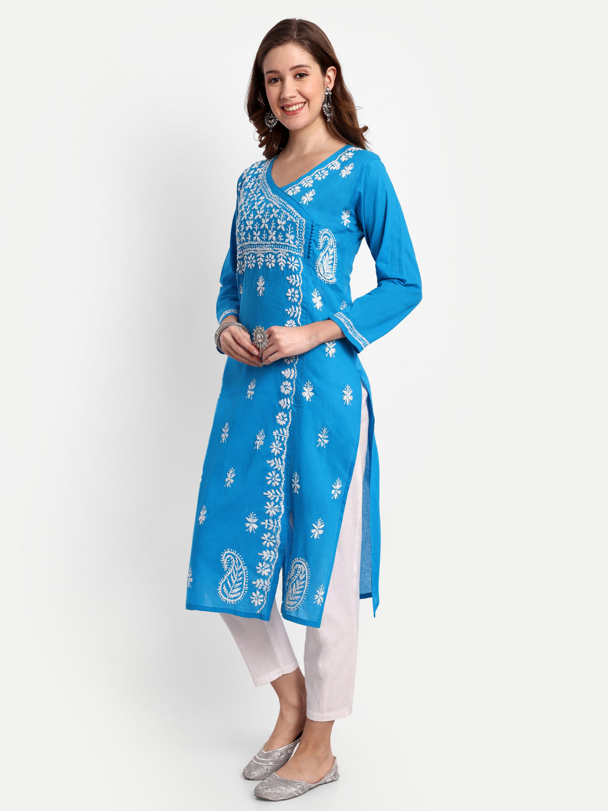 Chikankari Hand Embroidered  Kurta  Cotton