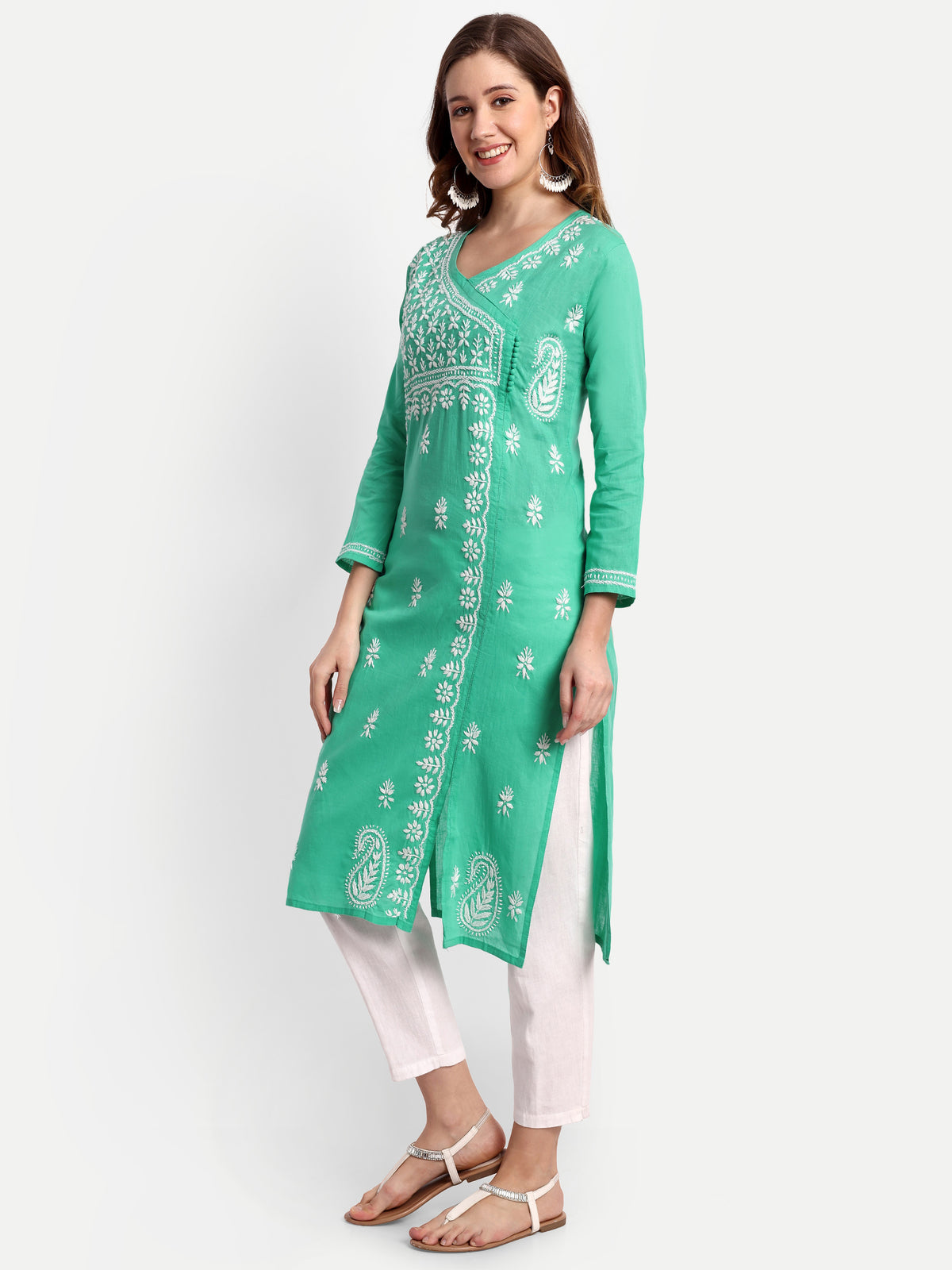 Chikankari Hand Embroidered  Kurta  Cotton