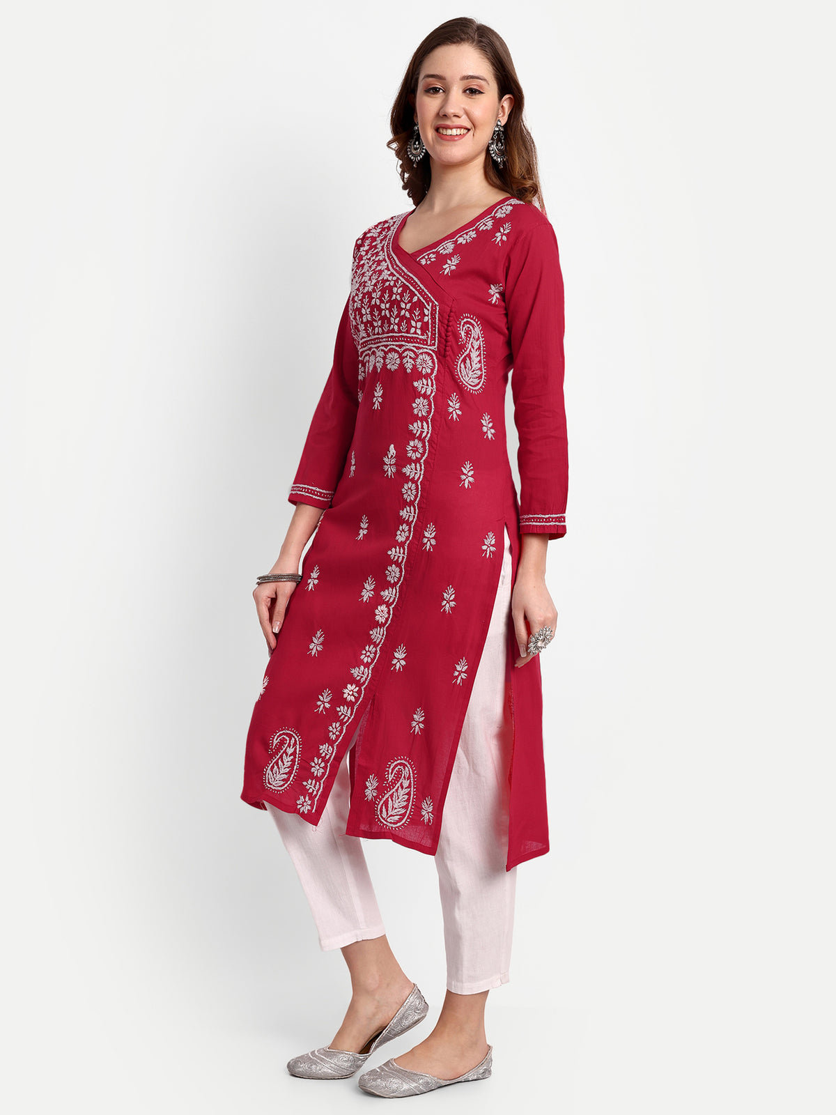 Chikankari Hand Embroidered  Kurta  Cotton