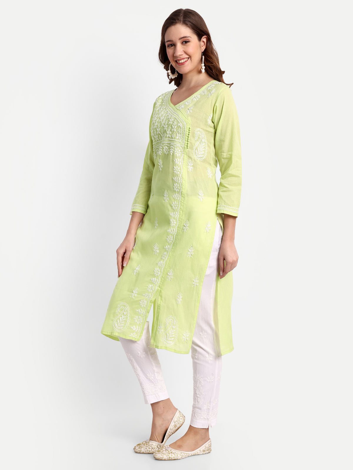 Chikankari Hand Embroidered  Kurta  Cotton