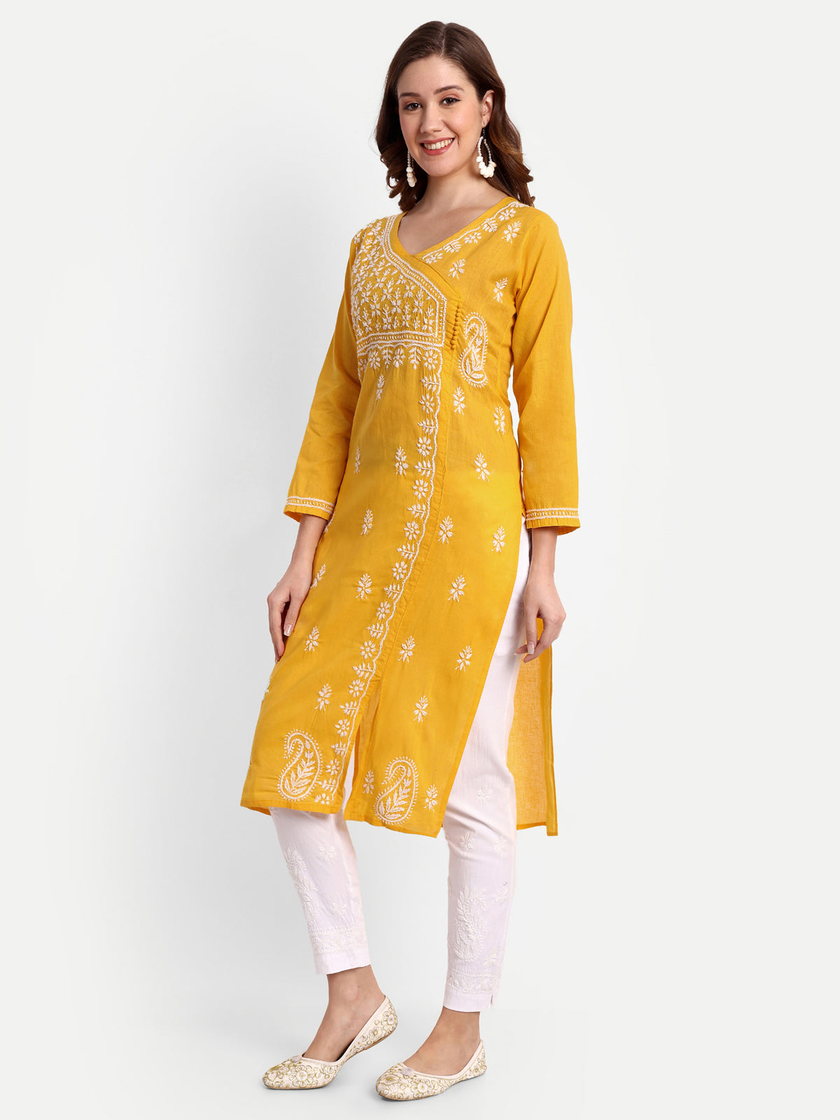 Chikankari Hand Embroidered  Kurta  Cotton