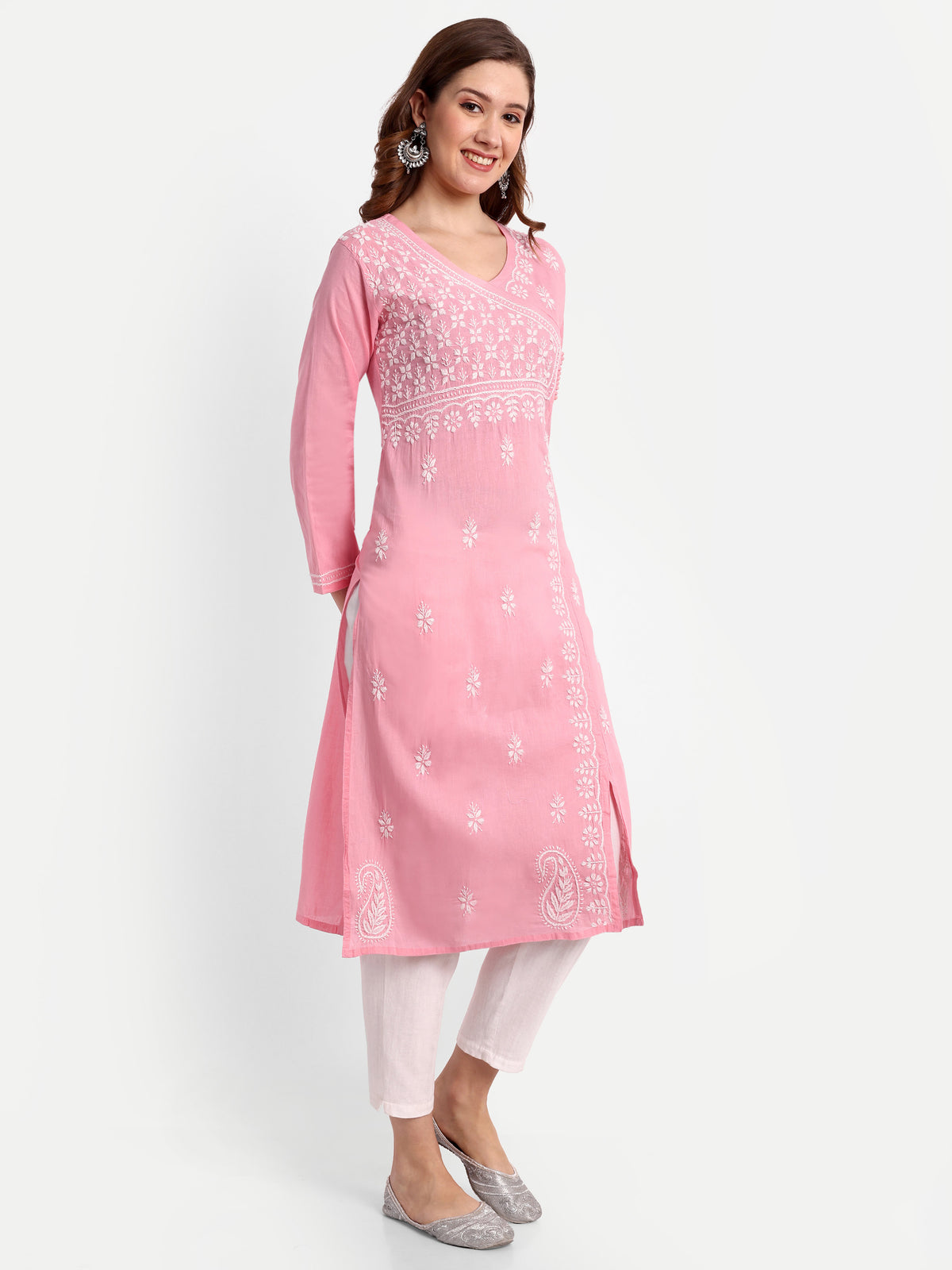 Chikankari Hand Embroidered  Kurta  Cotton