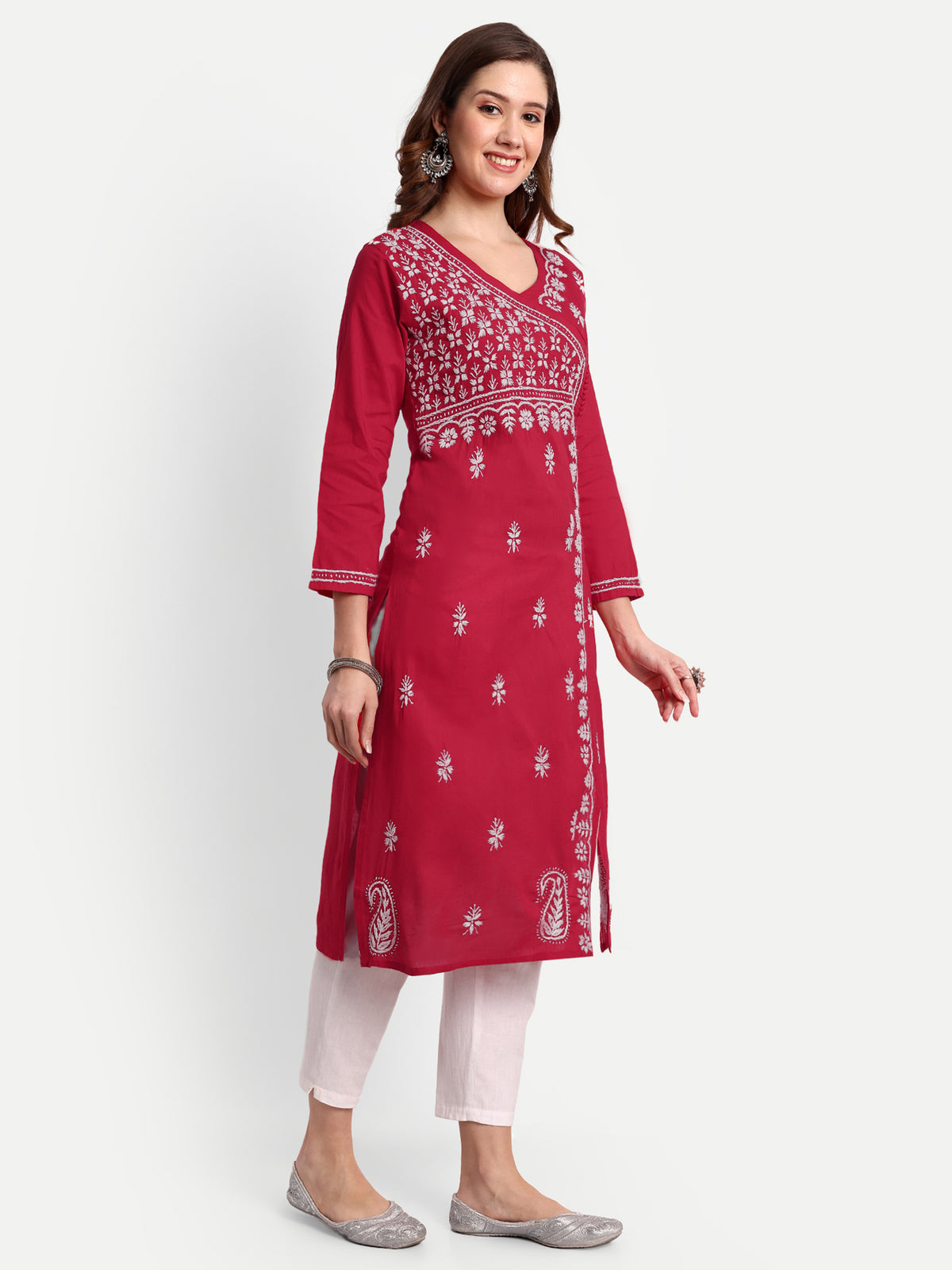 Chikankari Hand Embroidered  Kurta  Cotton