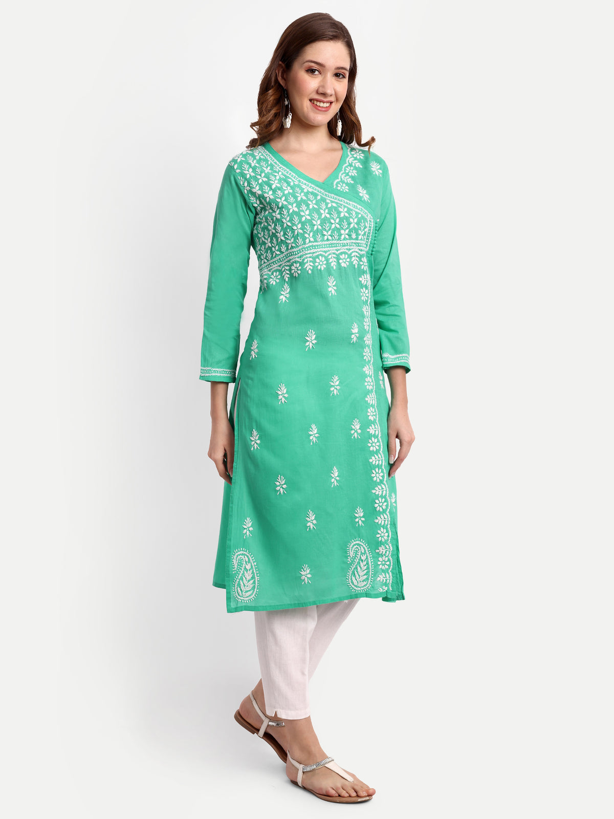 Chikankari Hand Embroidered  Kurta  Cotton