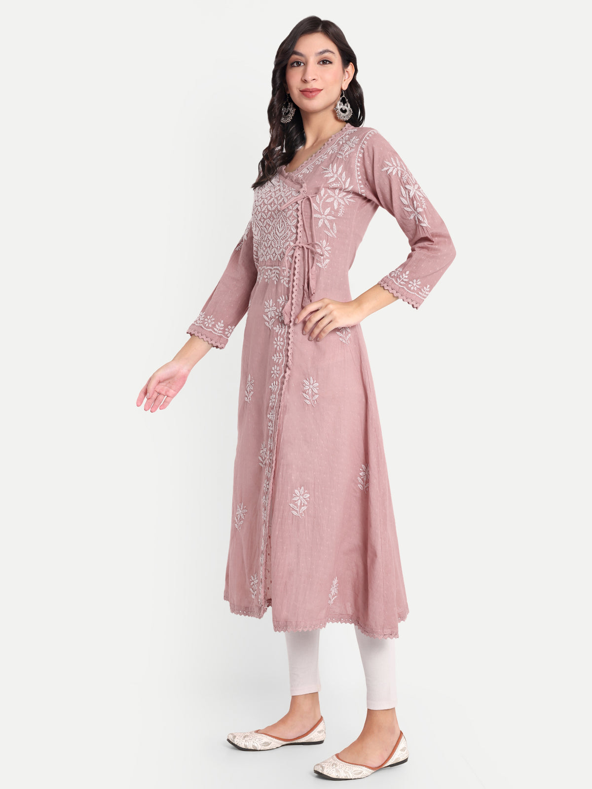 Lucknow Chikankari Hand Embroidered Kurta Sri Rambooti Cotton