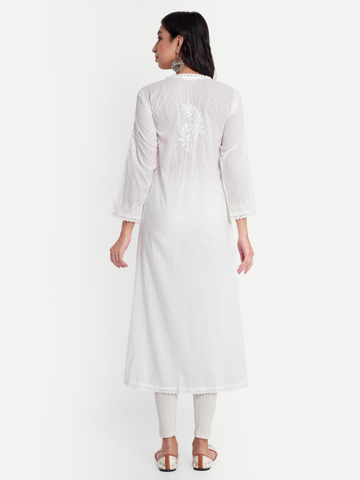 Lucknow Chikankari Hand Embroidered Kurta Sri Rambooti Cotton