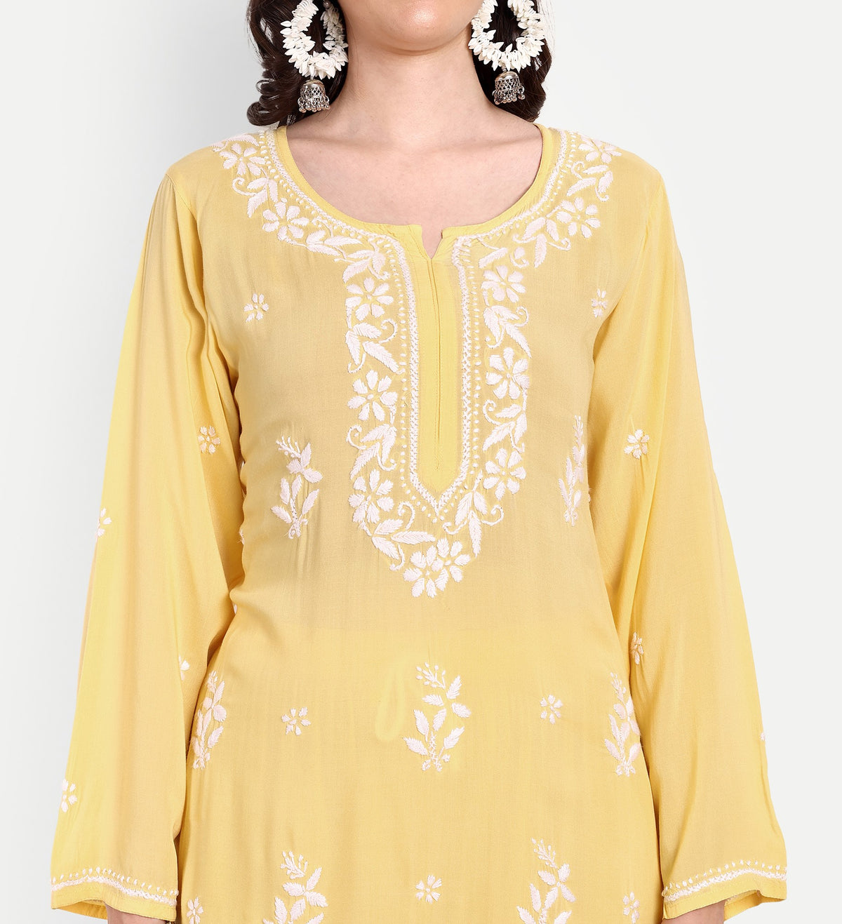 Lucknow Chikankari Hand Embroidered Kurta and Palazzo Set Modal Cotton