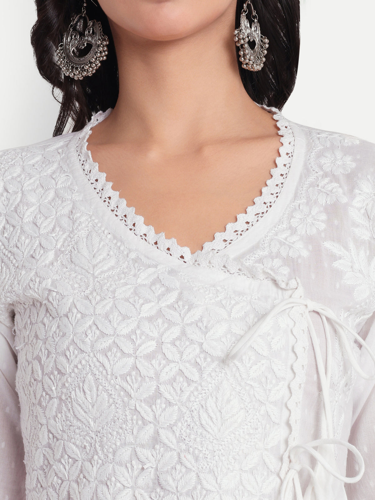 Lucknow Chikankari Hand Embroidered Kurta Sri Rambooti Cotton