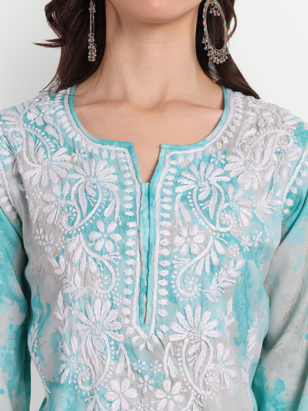 Lucknow Chikankari Hand Embroidered Kurta and Palazzo  Set Rayon Slub