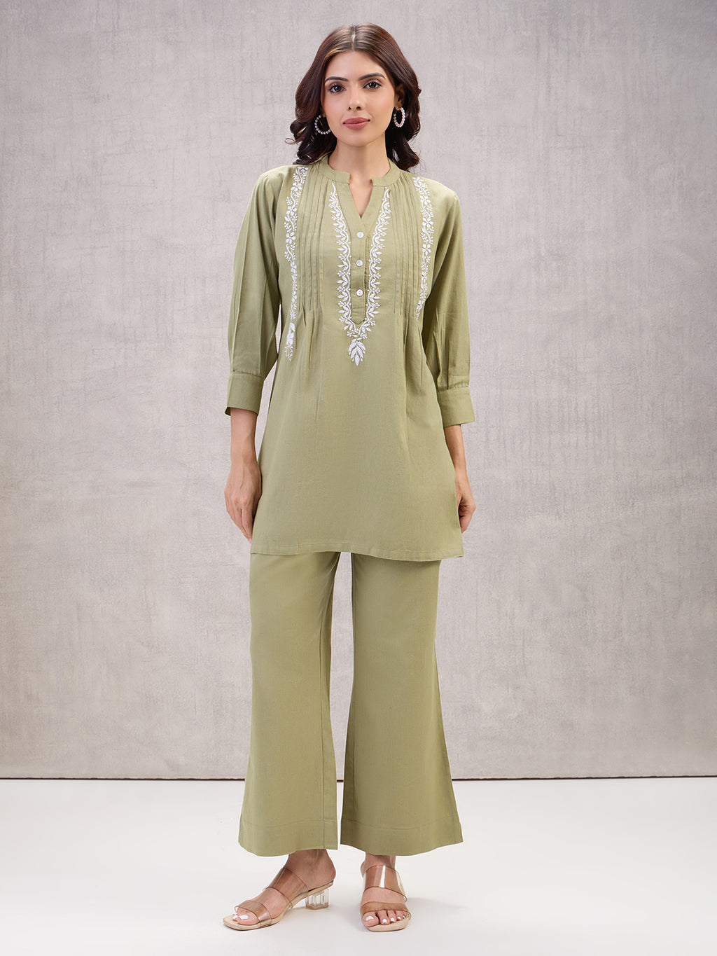 Lucknow Chikankari Hand Embroidered Co-Ord Set  Dobby Cotton eCustomerfirst Retail LLP