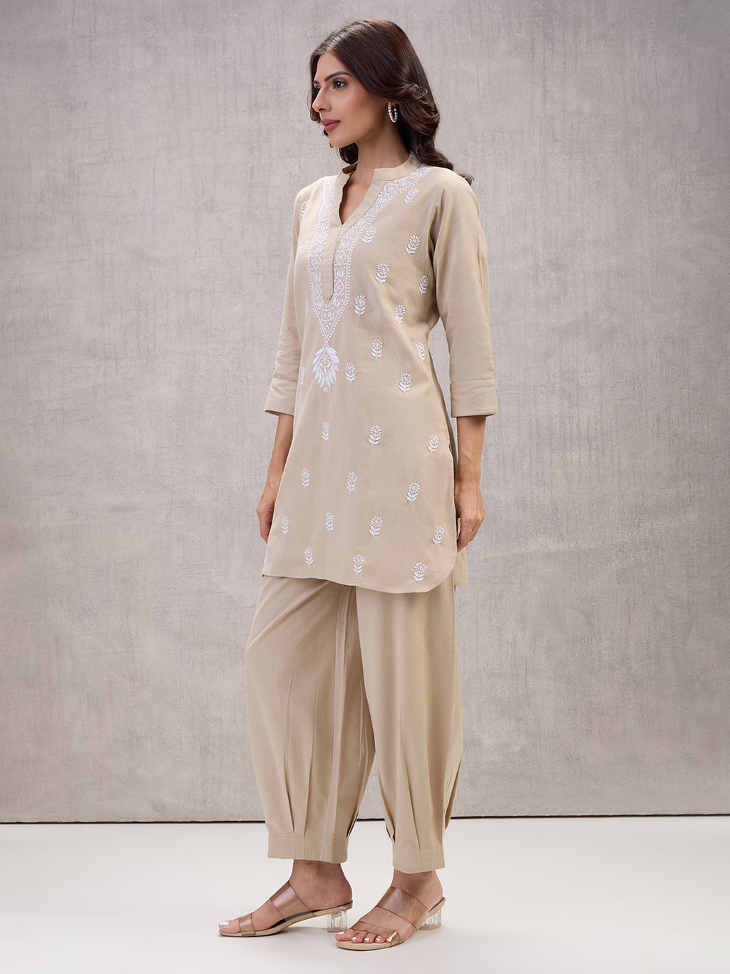 Lucknow Chikankari Hand Embroidered Co-Ord Set  Dobby Cotton eCustomerfirst Retail LLP