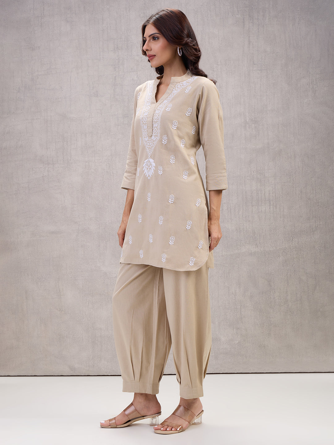 Lucknow Chikankari Hand Embroidered Co-Ord Set  Dobby Cotton eCustomerfirst Retail LLP