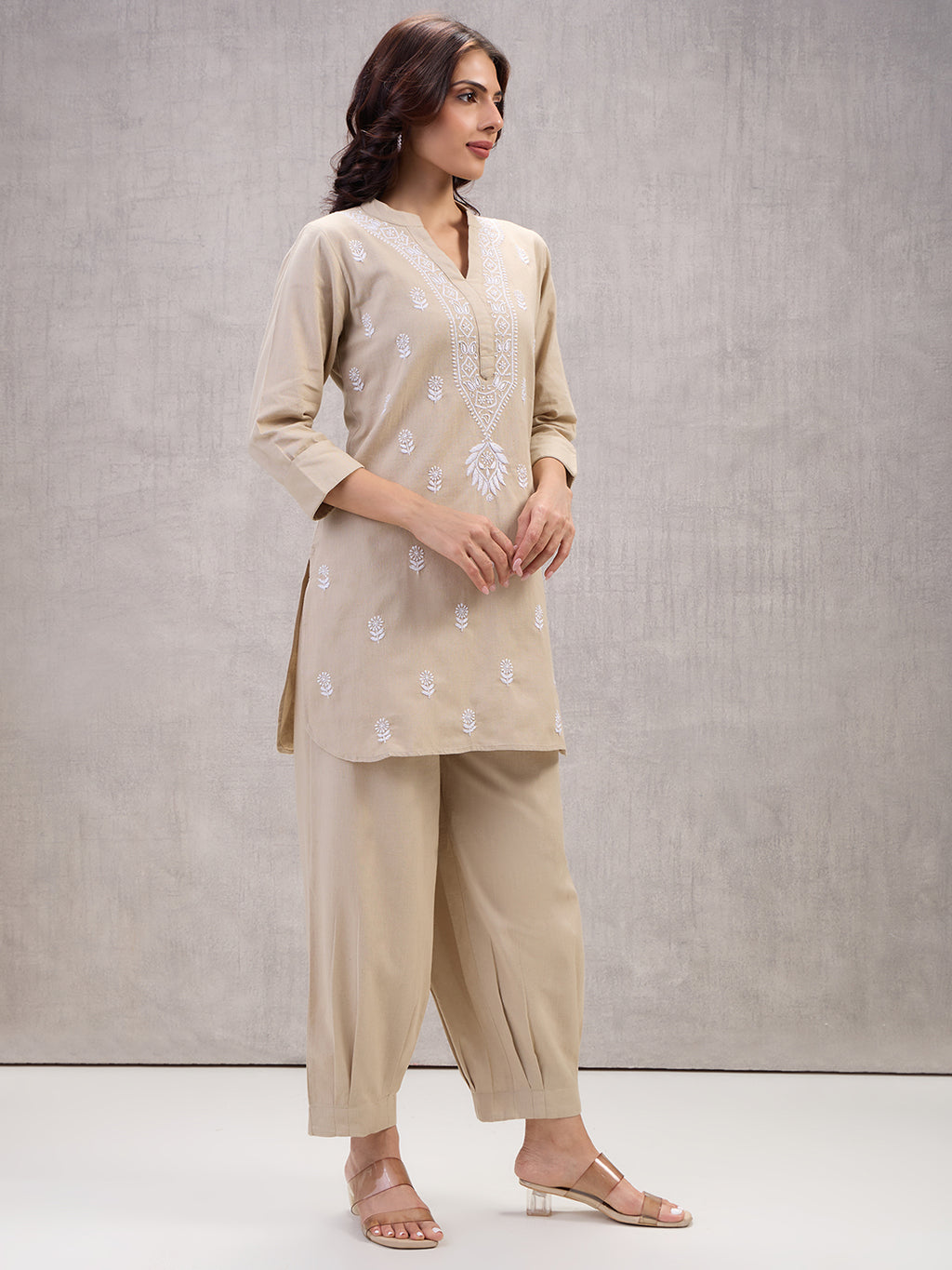 Lucknow Chikankari Hand Embroidered Co-Ord Set  Dobby Cotton eCustomerfirst Retail LLP