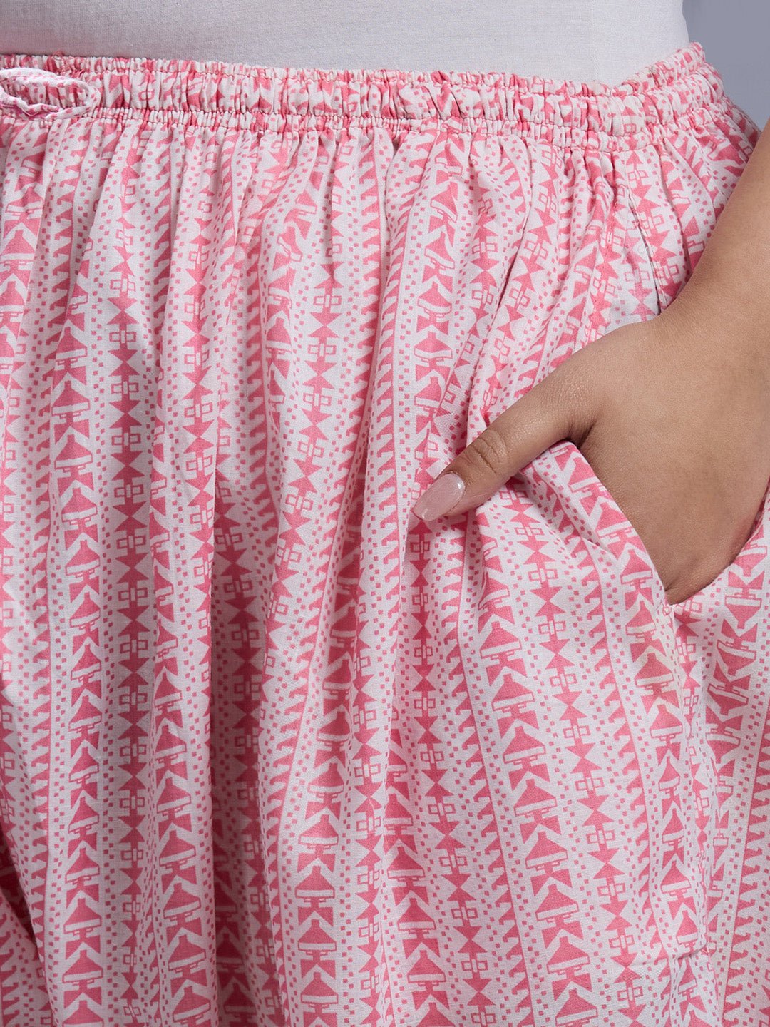 Lucknow Chikankari Hand Embroidered Curvy Co - Ord Set Cotton Blend - Indiankala4u