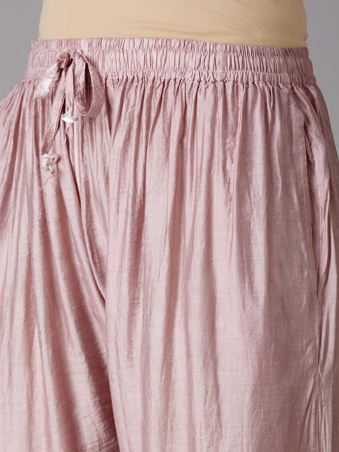 Lucknow Chikankari Hand Embroidered Kurta and Palazzo Set Chanderi Silk - Indiankala4u