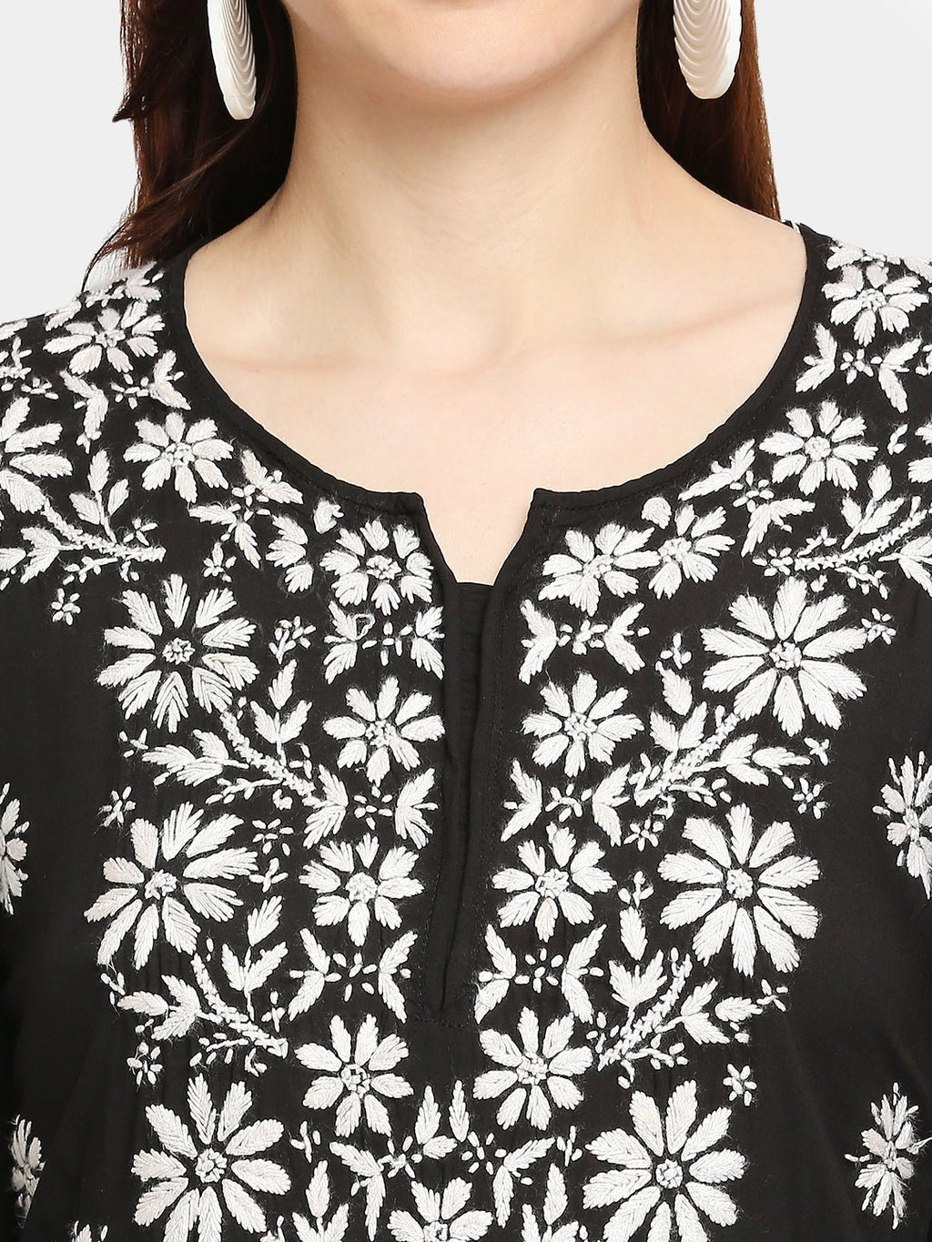 Lucknow Chikankari Hand Embroidered Kurta and Palazzo Set Modal Cotton - Indiankala4u