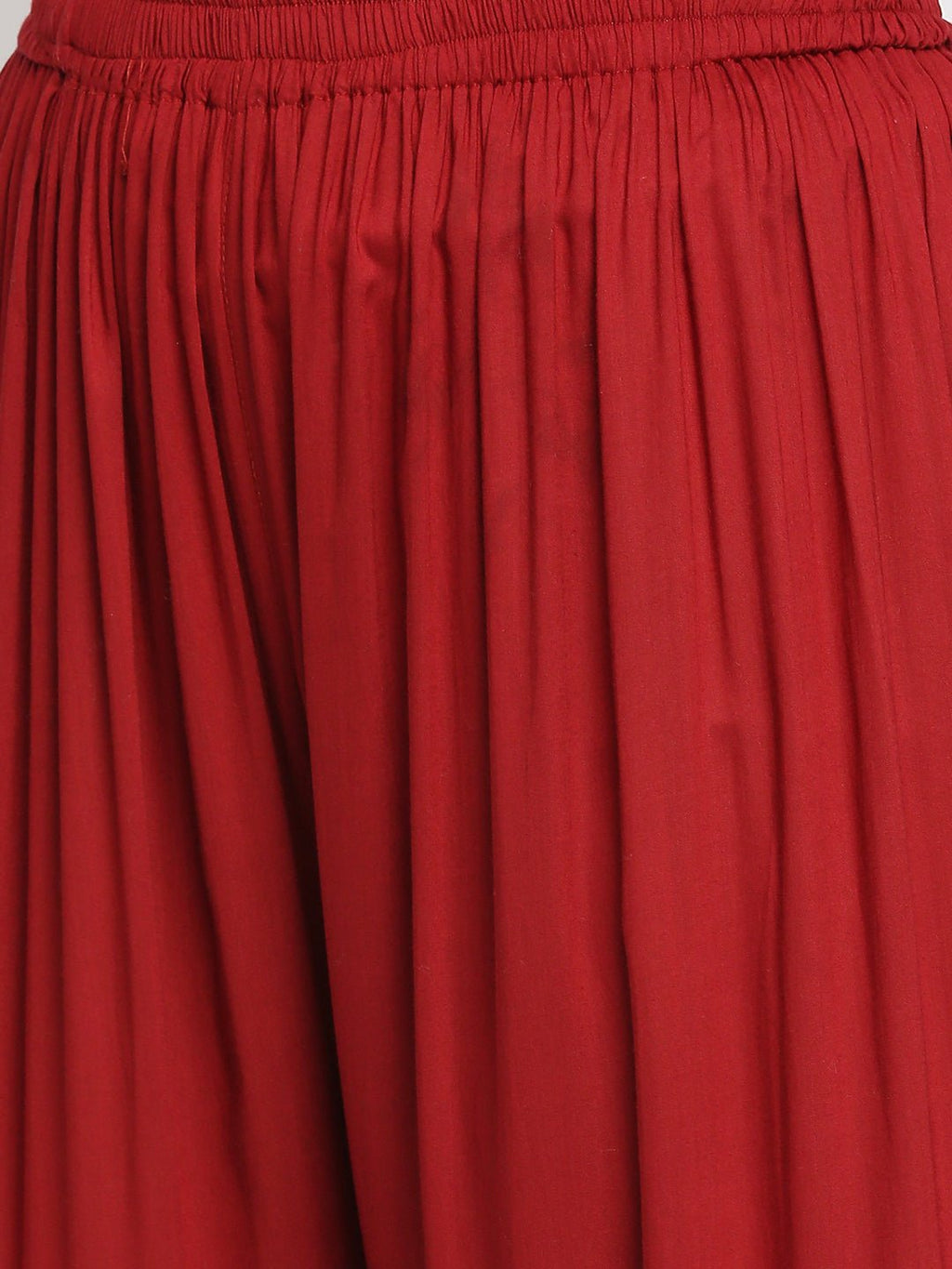 Lucknow Chikankari Hand Embroidered Kurta and Palazzo Set Modal Cotton - Indiankala4u