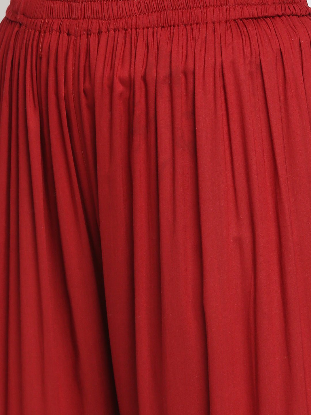 Lucknow Chikankari Hand Embroidered Kurta and Palazzo Set Modal Cotton - Indiankala4u