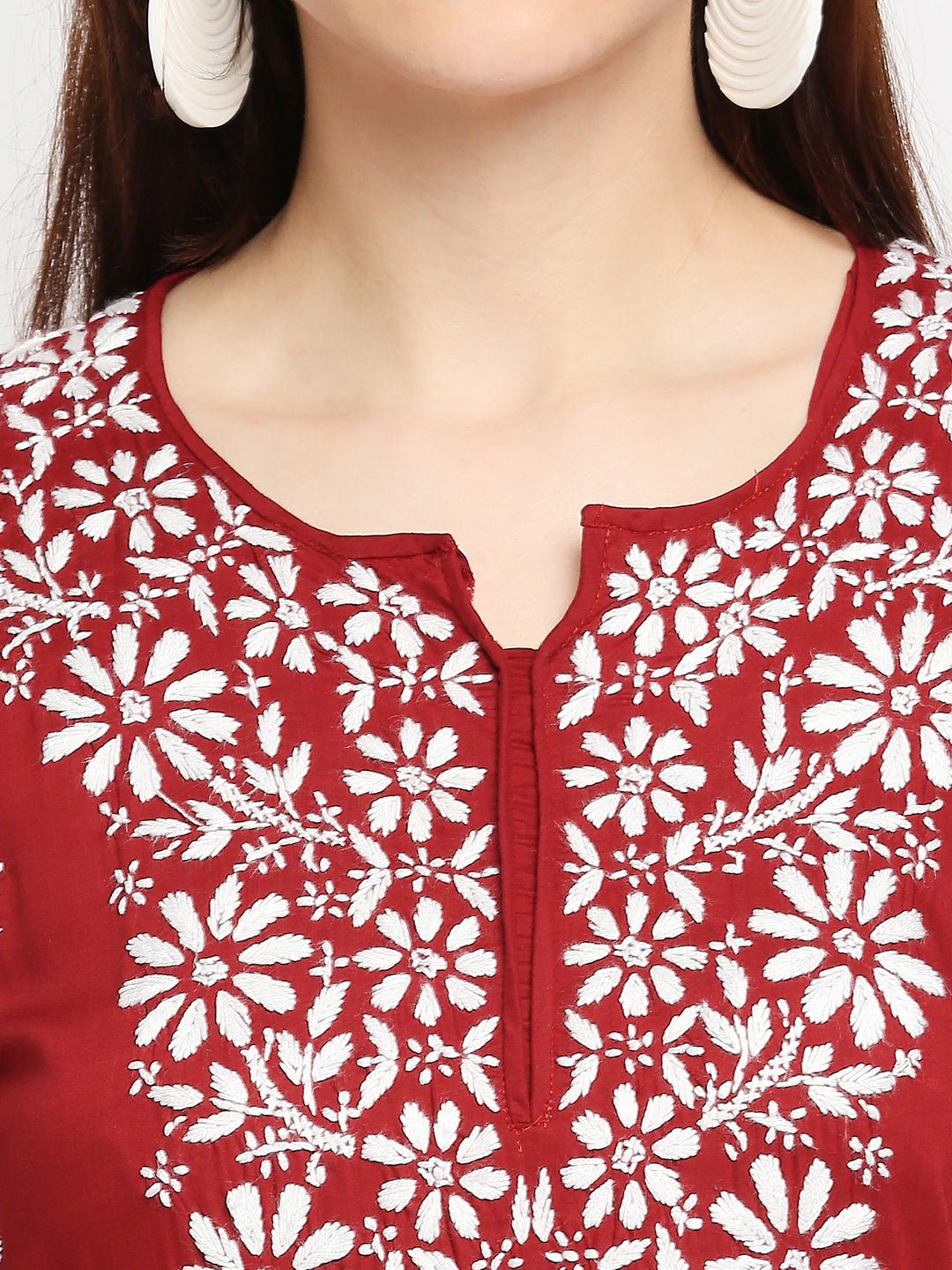 Lucknow Chikankari Hand Embroidered Kurta and Palazzo Set Modal Cotton - Indiankala4u