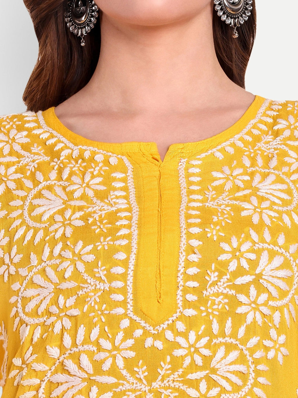 Lucknow Chikankari Hand Embroidered Kurta and Palazzo Set Rayon - Indiankala4u