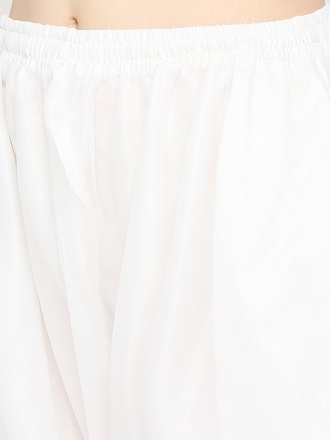 Lucknow Chikankari Hand Embroidered Long Kurta Set and matching Slip - Indiankala4u