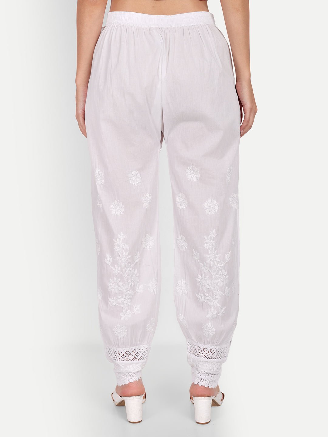 Lucknow Chikankari Palazzo Afgan Pants Salwar - Indiankala4u