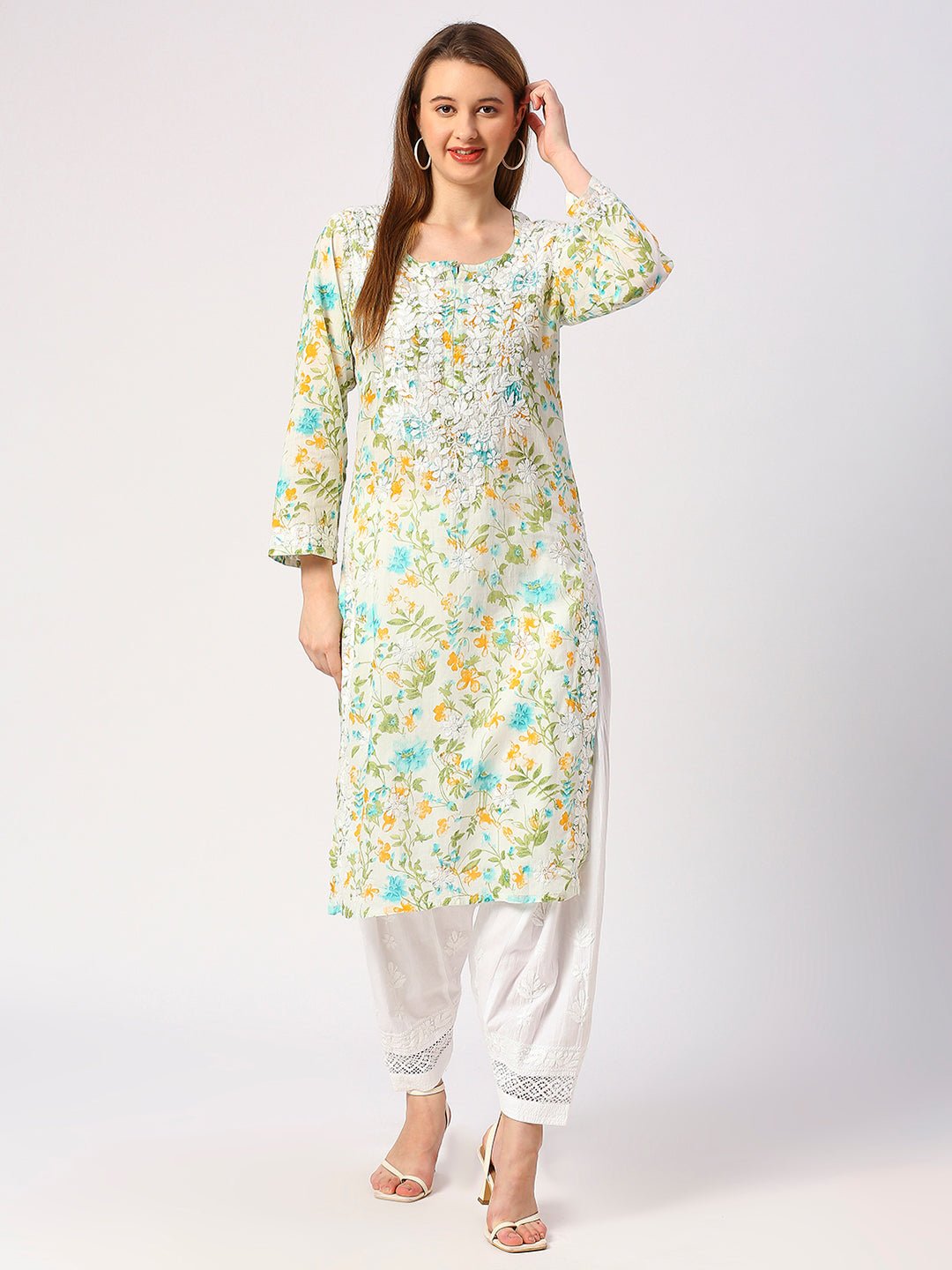 Lucknow Chikankari Salwar - Indiankala4u