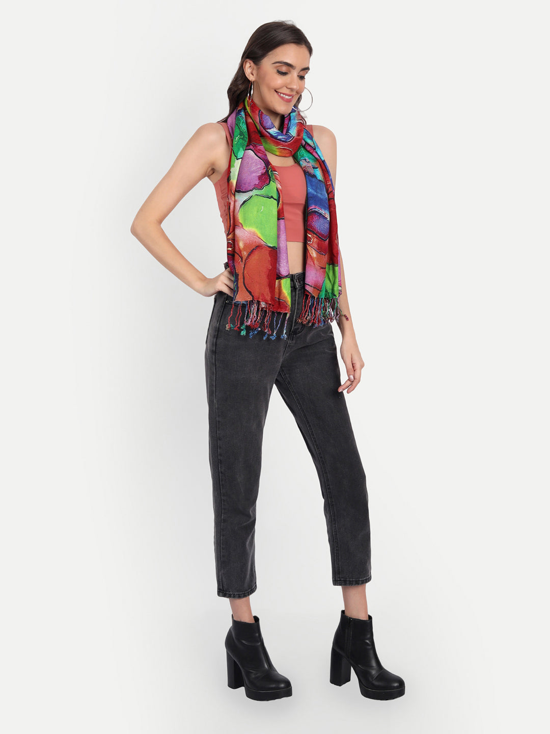 Viscose Multi color  Printed Soft & Stylish Scarf/Scarves, Shawl and Stoles