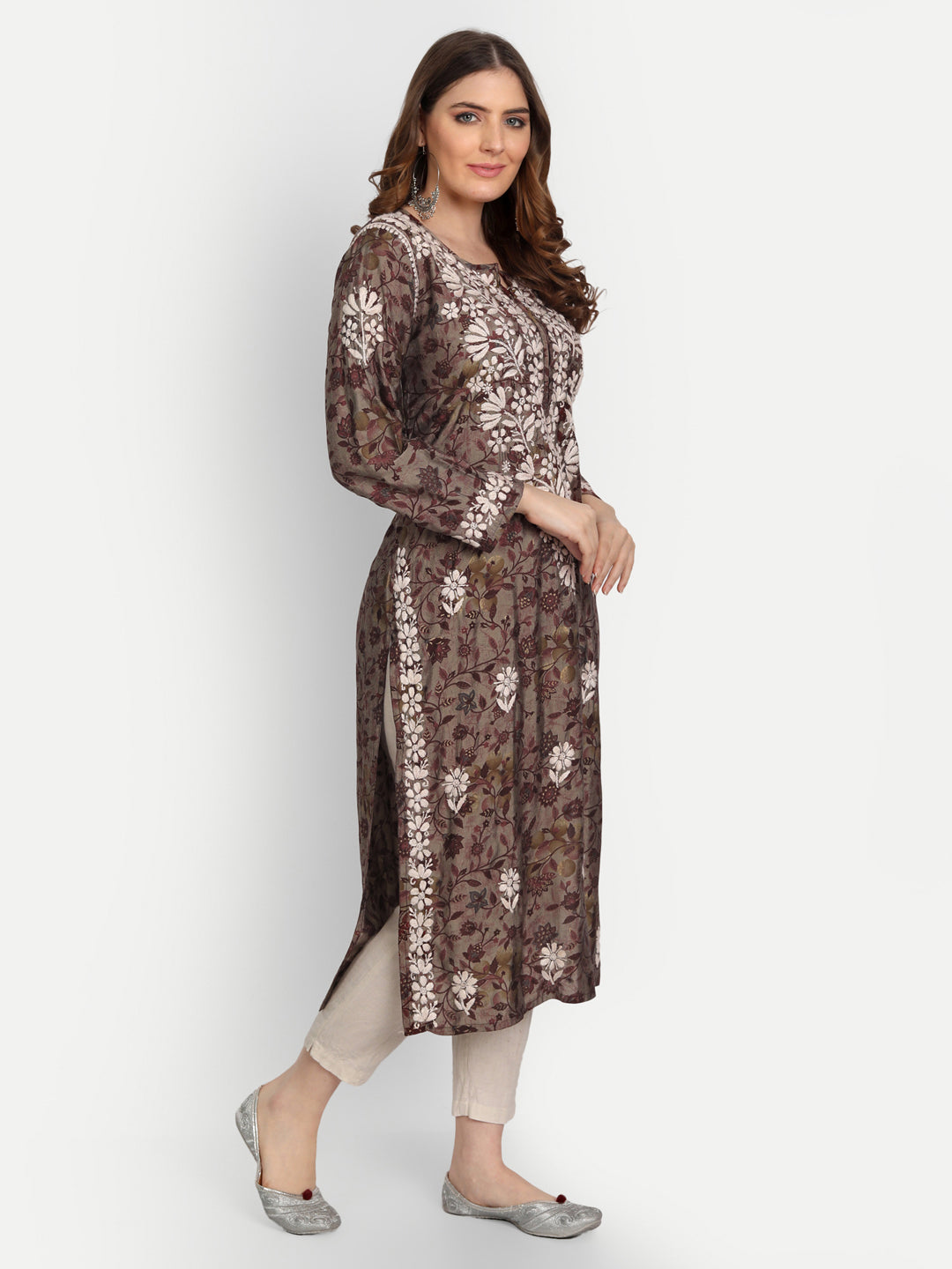 Lucknow Chikankari Hand Embroidered Kurta Muslin