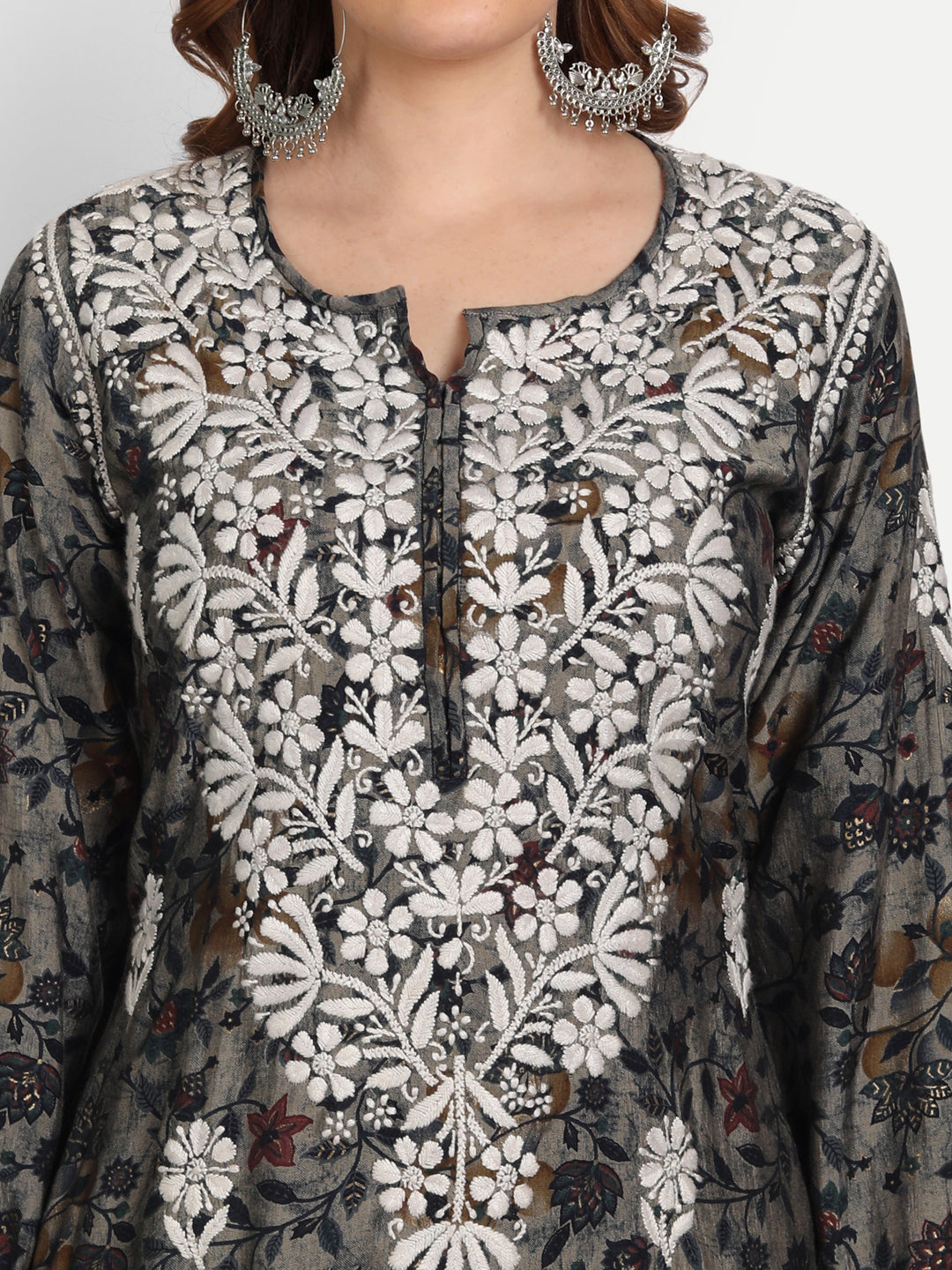 Lucknow Chikankari Hand Embroidered Kurta Muslin