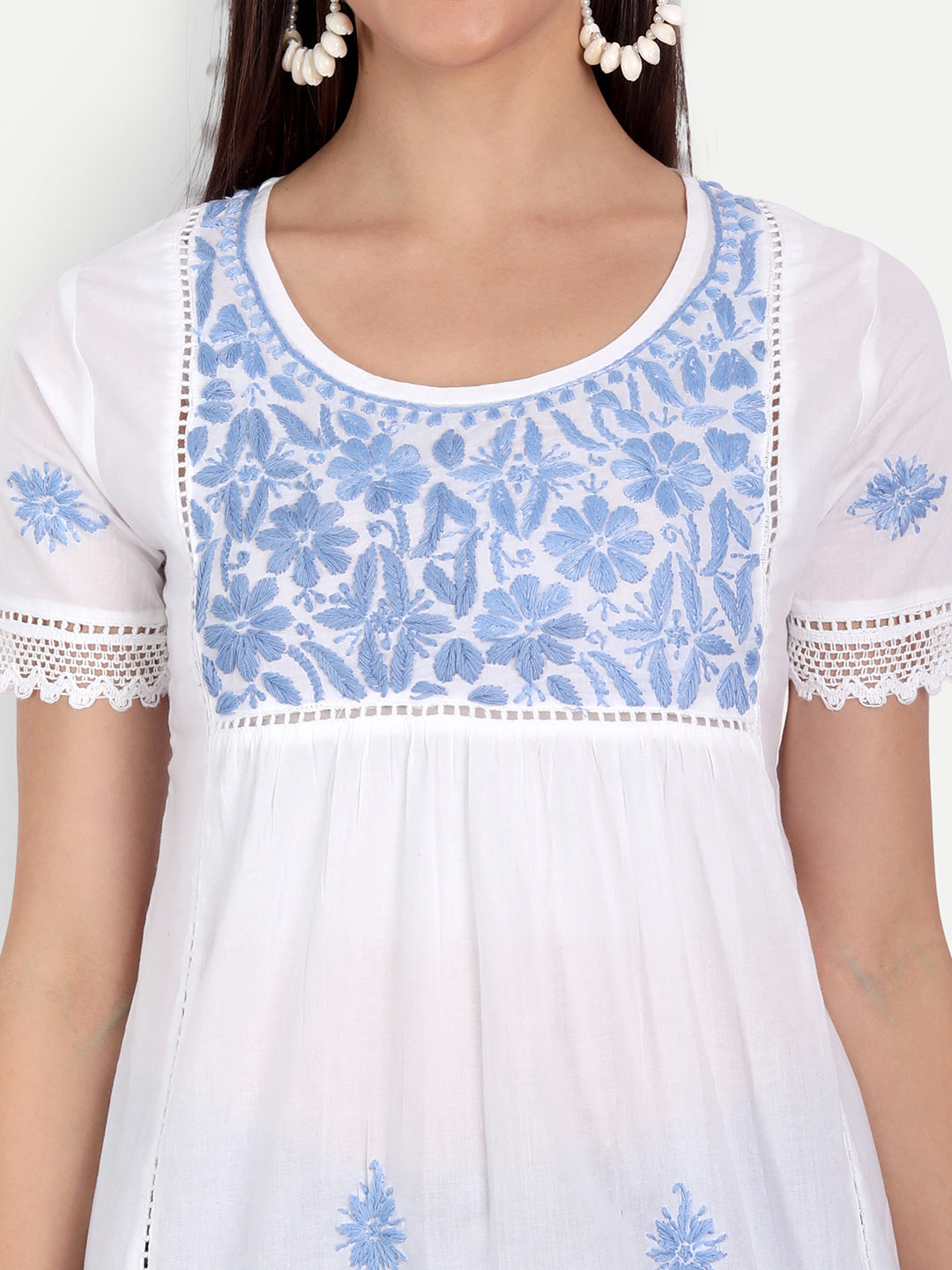 Lucknow Chikankari Hand Embroidered Top