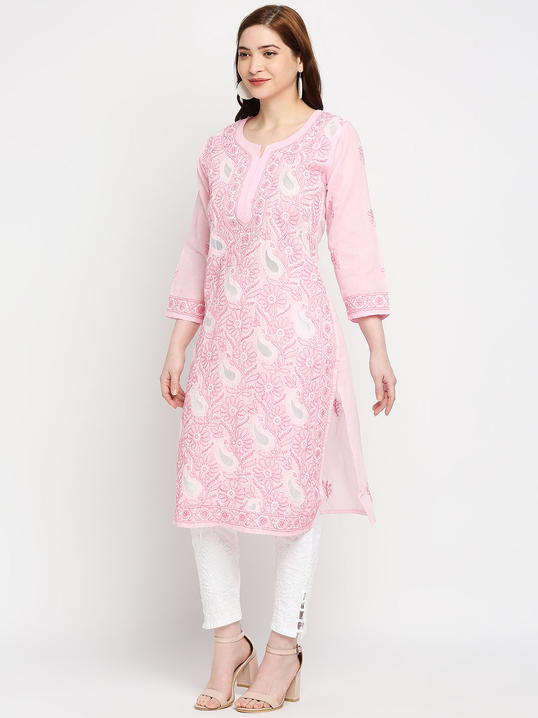 Lucknow Chikankari Hand Embroidered Kurta Cotton