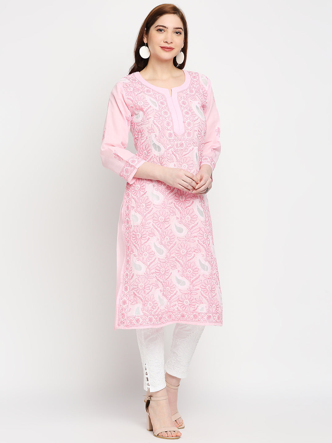 Lucknow Chikankari Hand Embroidered Kurta Cotton