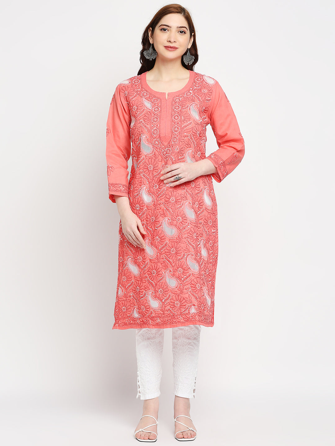 Lucknow Chikankari Hand Embroidered Kurta Cotton