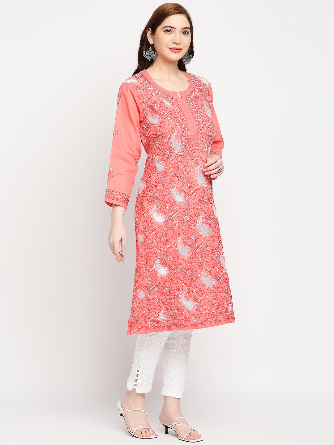 Lucknow Chikankari Hand Embroidered Kurta Cotton