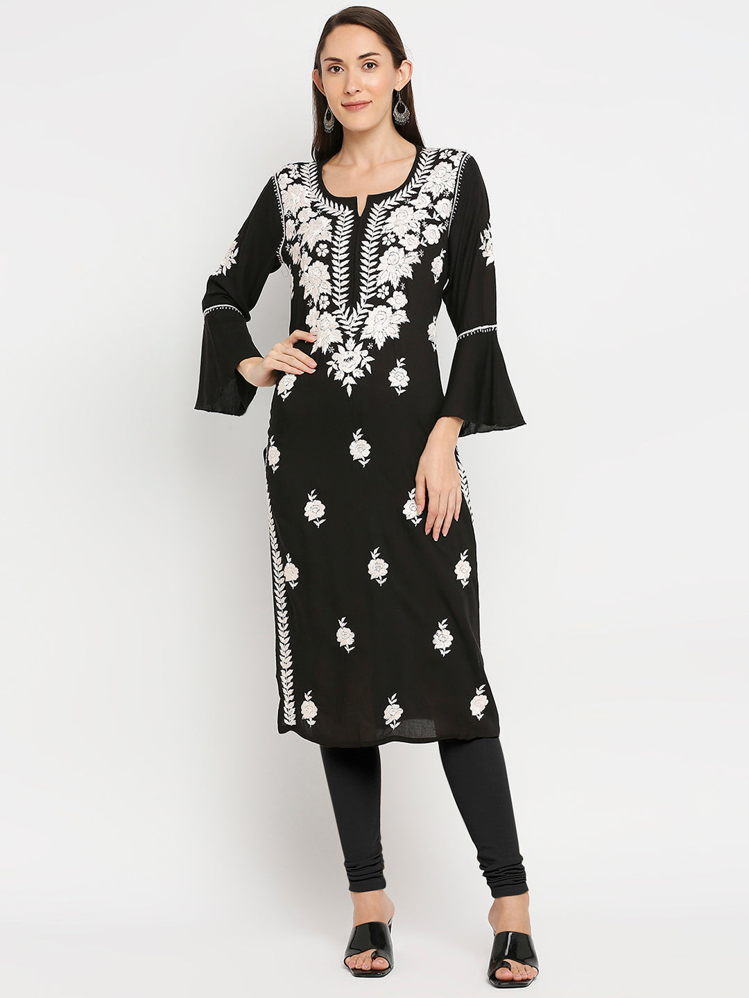 Lucknow Chikankari Hand Embroidered Kurta  Modal Cotton