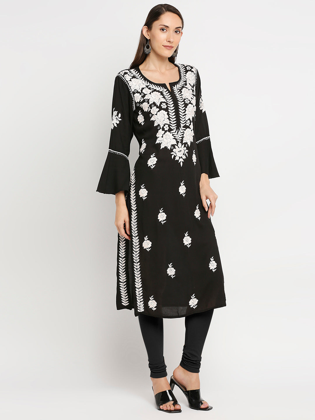 Lucknow Chikankari Hand Embroidered Kurta  Modal Cotton