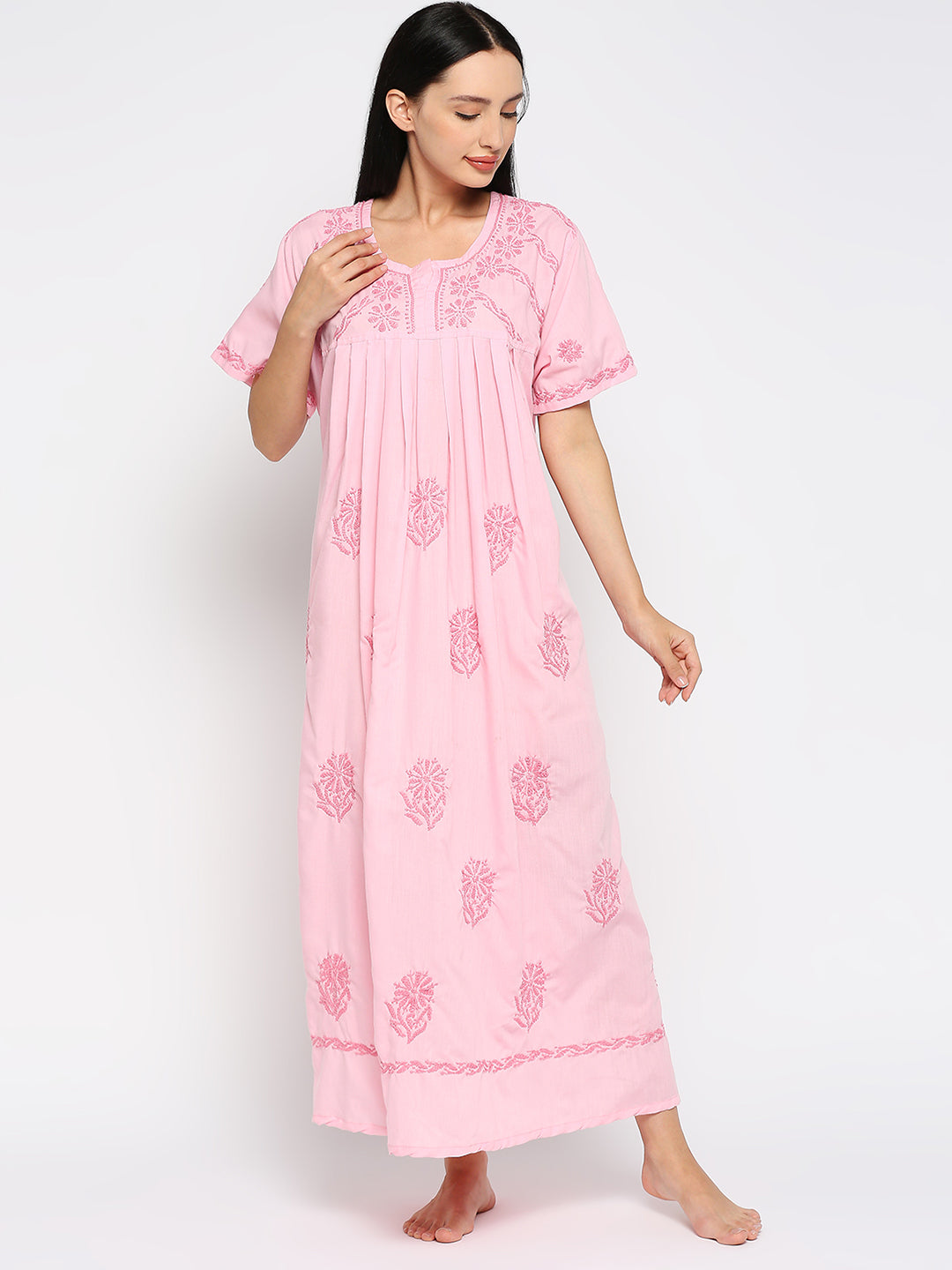 Stitched Round Cotton nighty gown, Packaging Size : 5 Pieces Set, Fabric  Weight : 200-300g/sqm at Rs 250 / piece in Ahmedabad