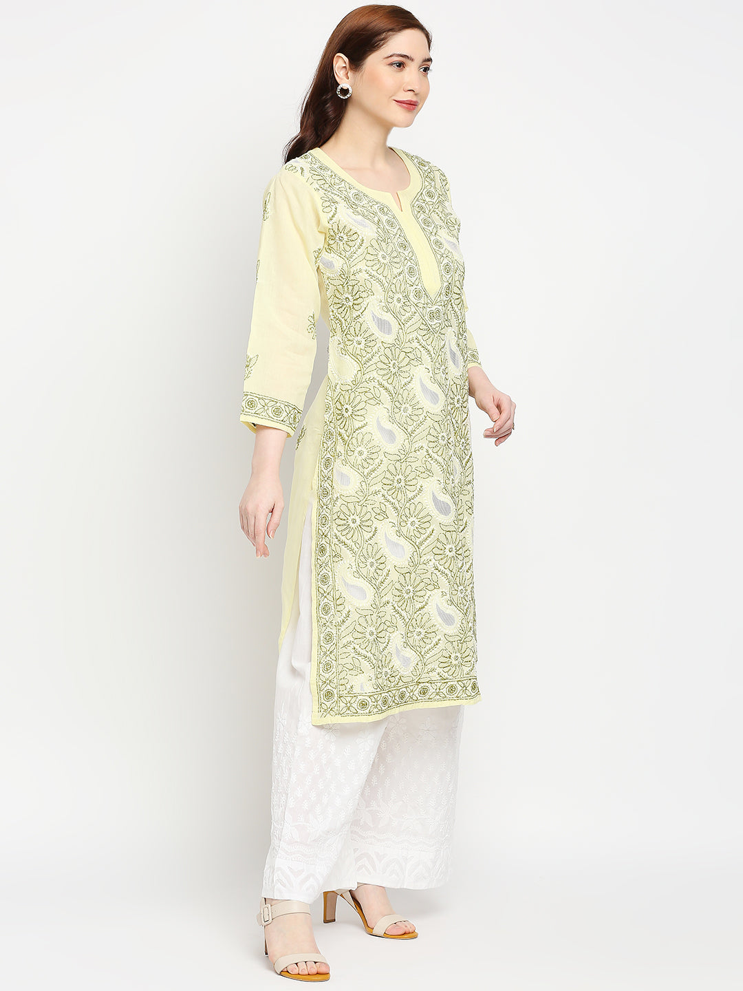 Lucknow Chikankari Hand Embroidered Kurta Cotton