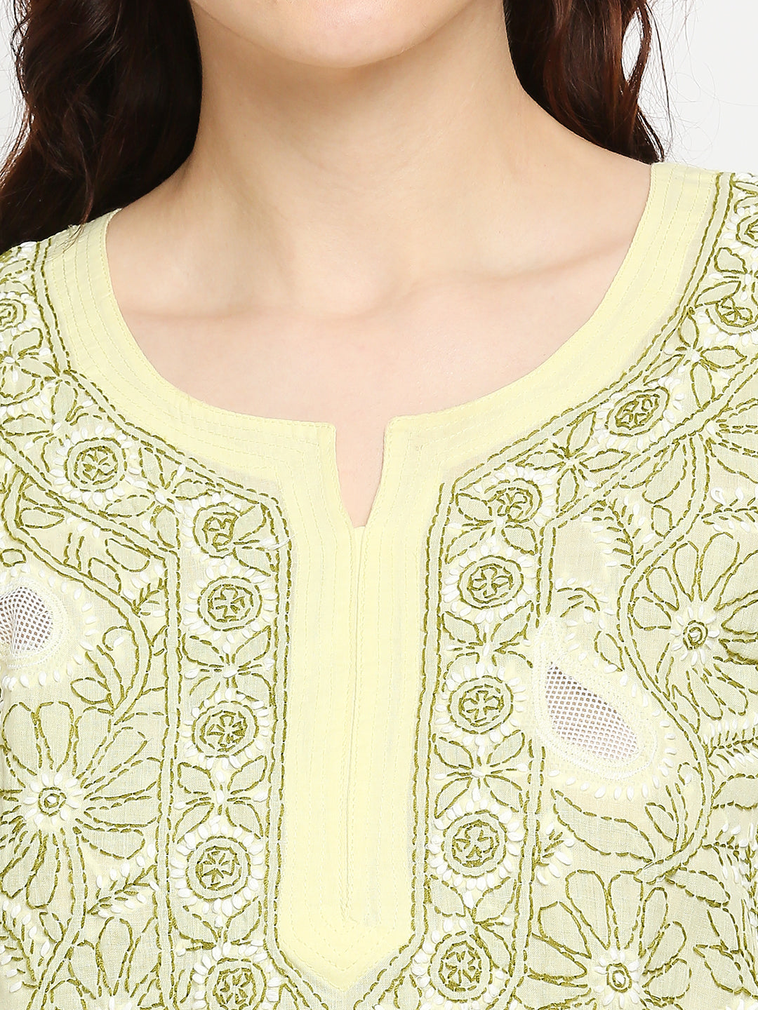 Lucknow Chikankari Hand Embroidered Kurta Cotton